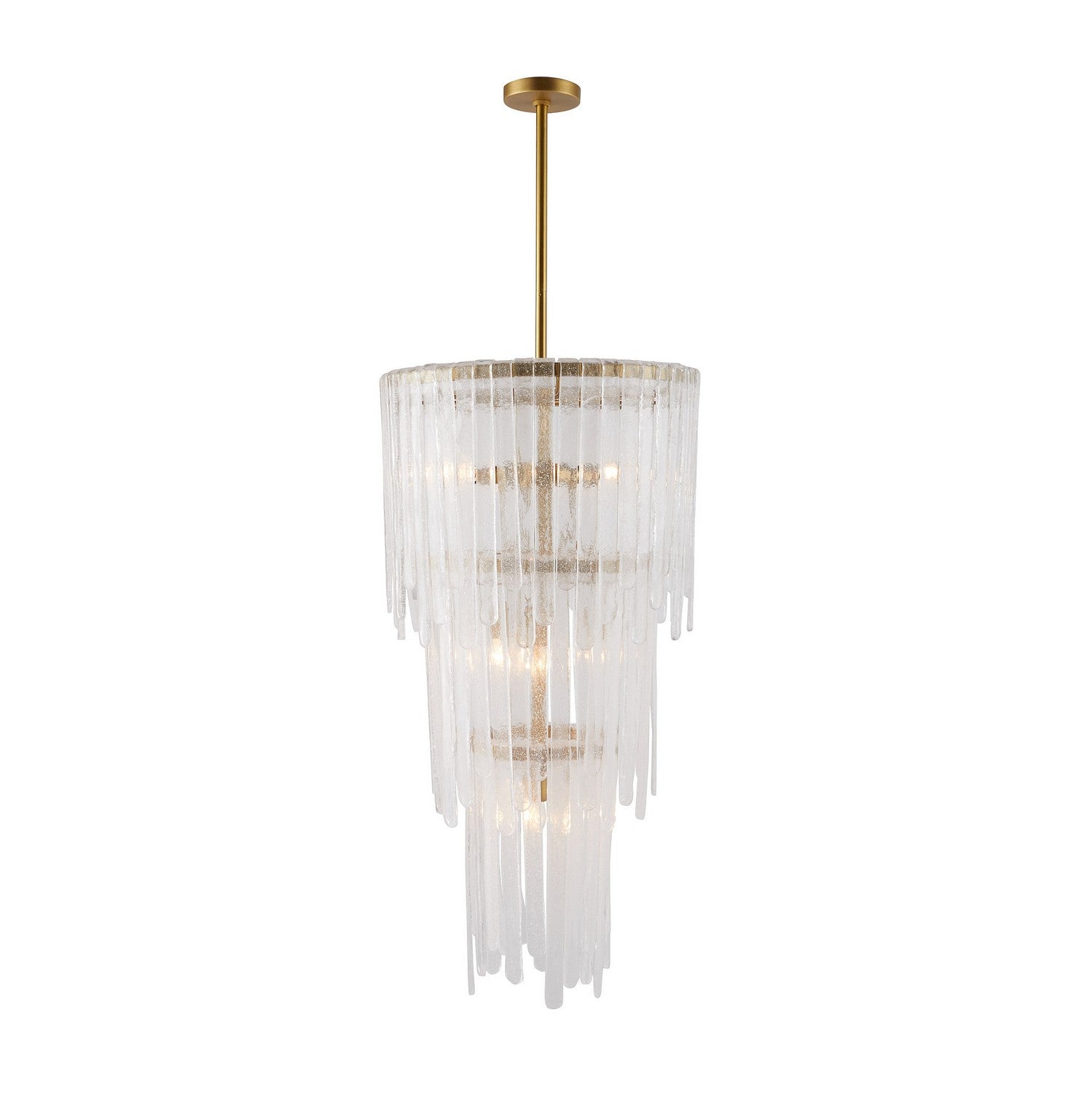 Seven Light Chandelier from the Raine collection in Clear Seedy/Antique Brass finish