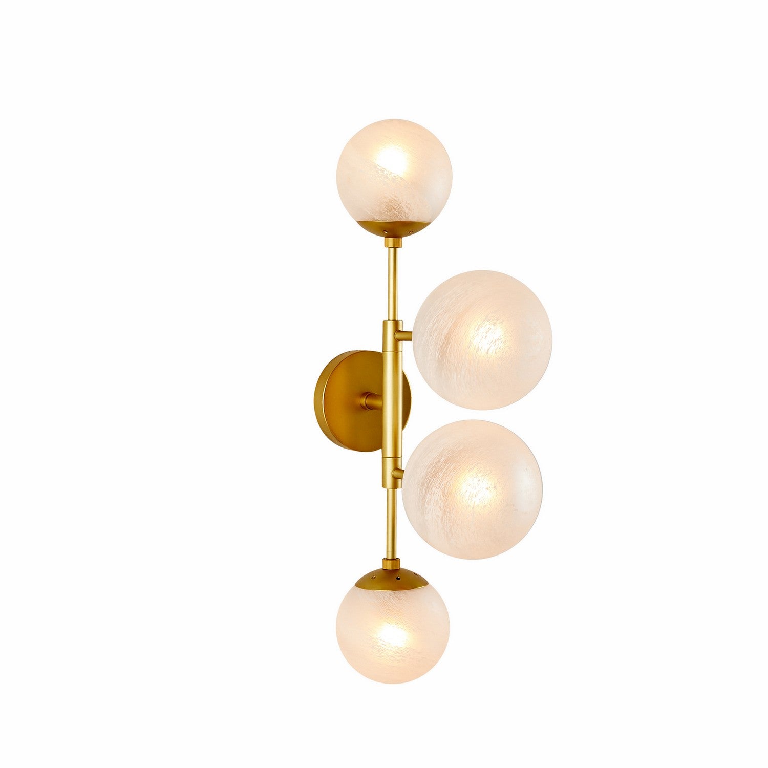 Four Light Wall Sconce from the Christelle collection in Matte Swirl/Antique Brass finish