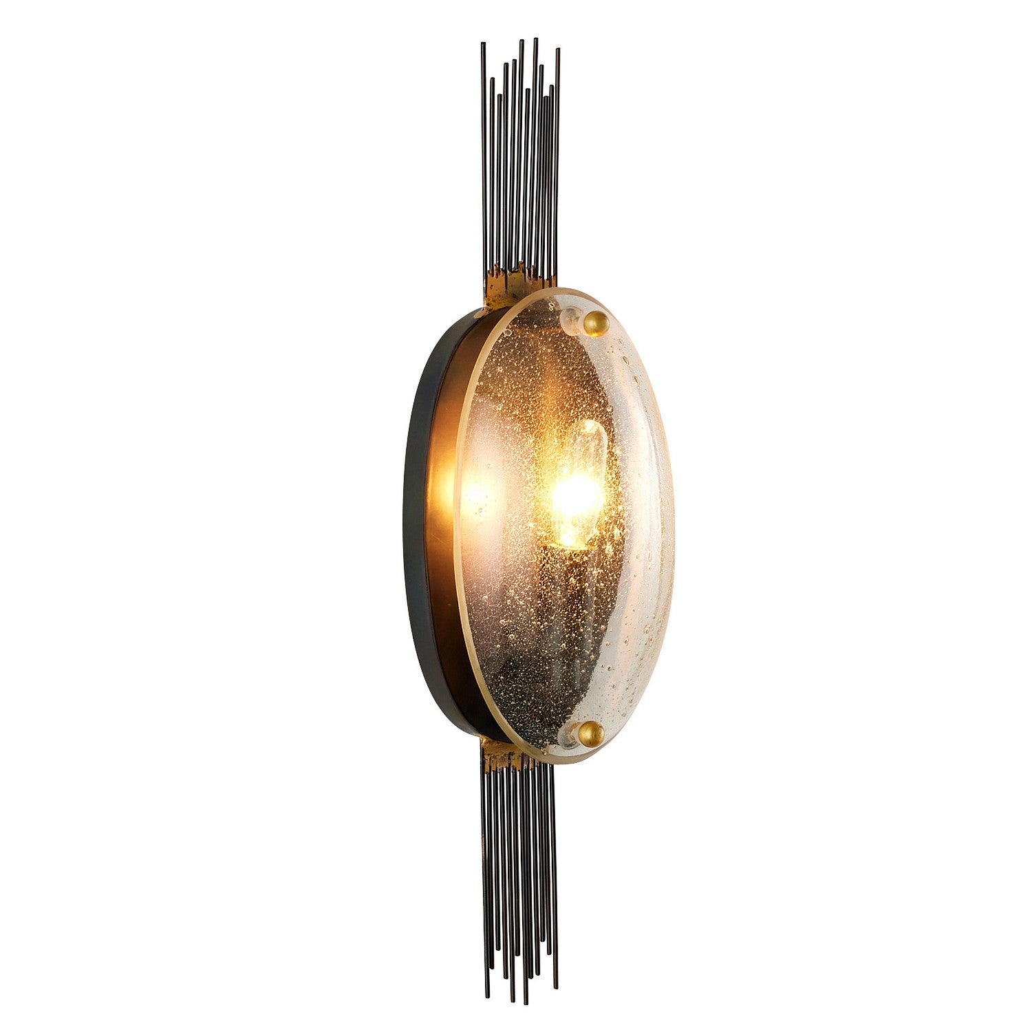 One Light Wall Sconce from the Ernest collection in Clear/Natural/Antique Brass finish