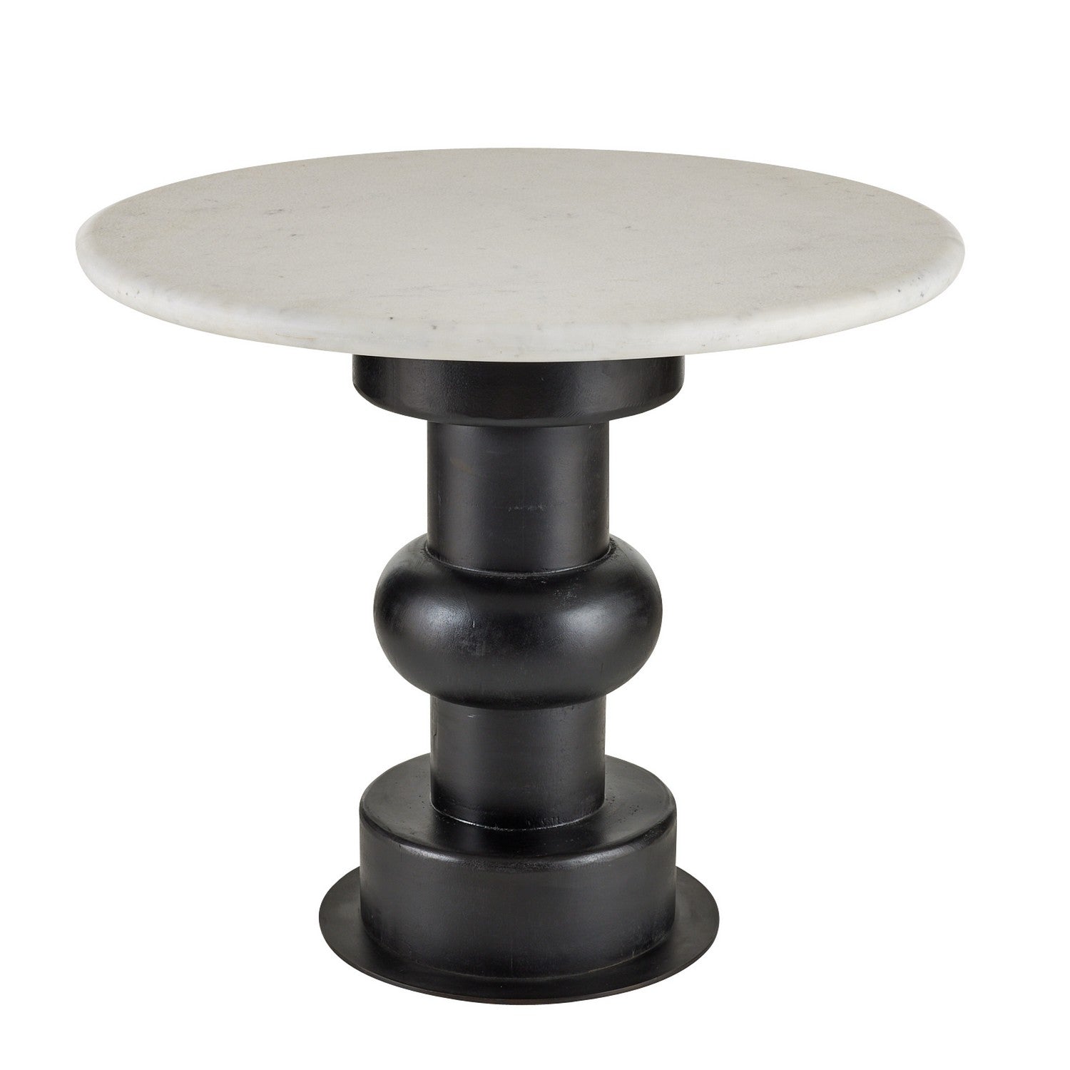 End Table from the Devito collection in White/Ebony/Bronze finish