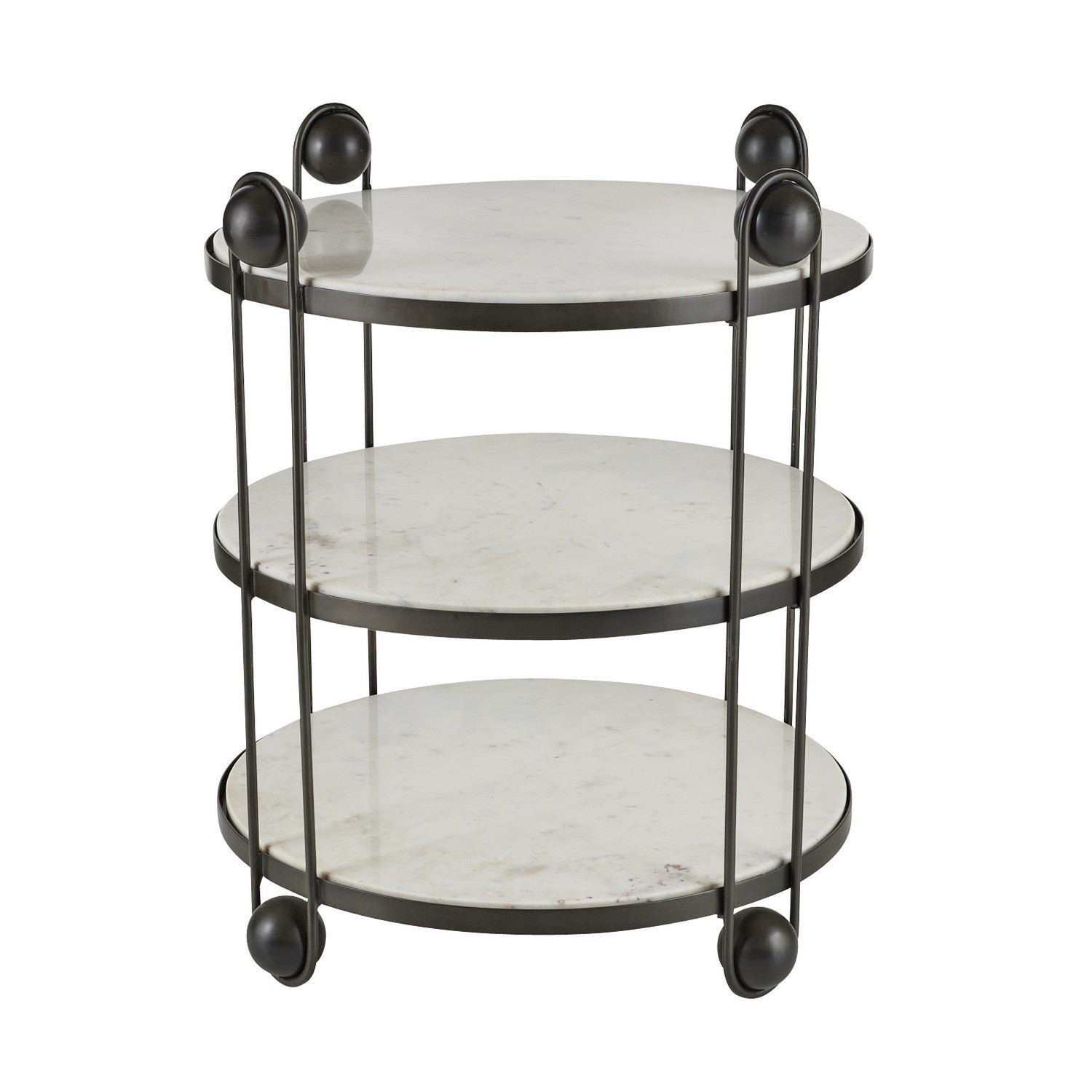 End Table from the Carlita collection in White/Bronze finish