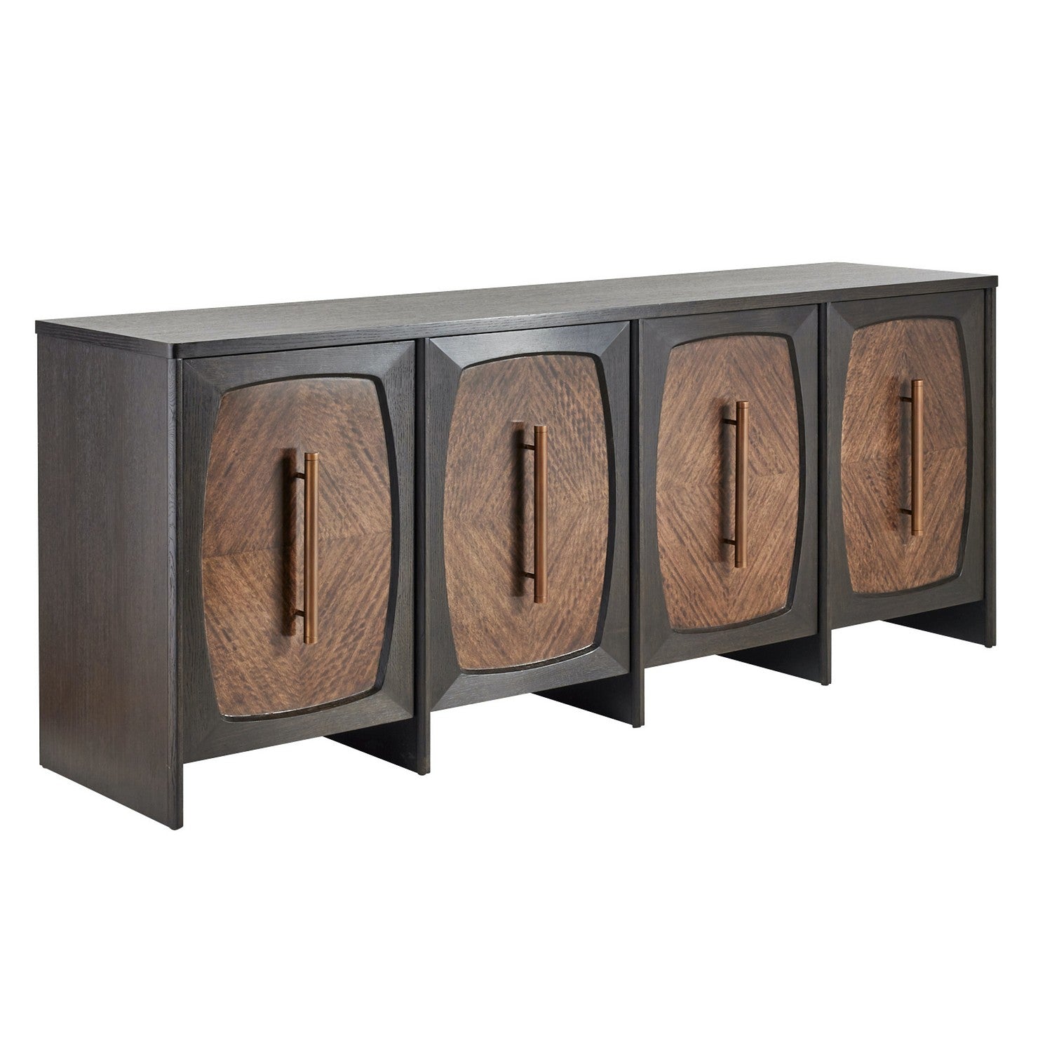 Credenza from the Elmore collection in Brindle/Sable/Antique Brass/Ebony finish