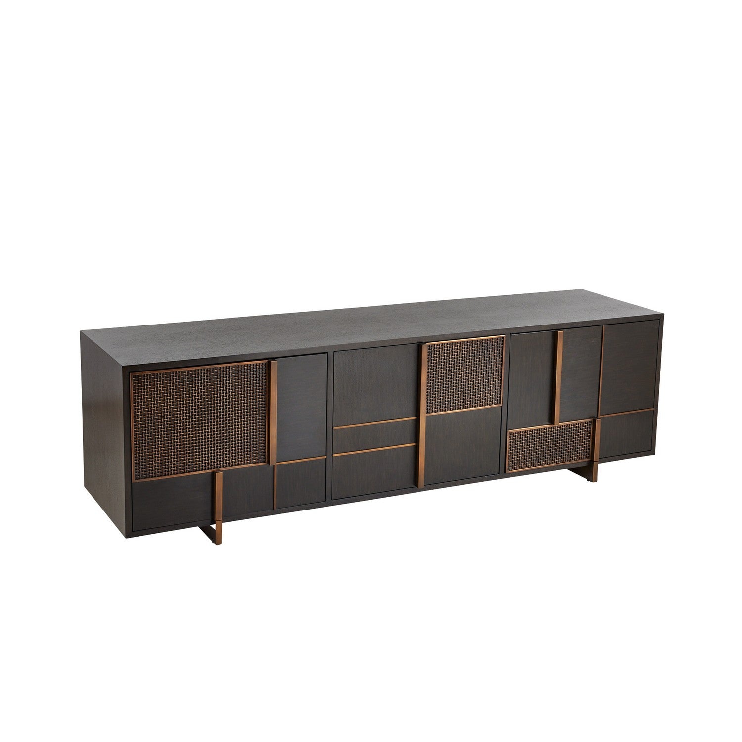 Credenza from the Demi collection in Ebony/Antique Brass/Ebony finish