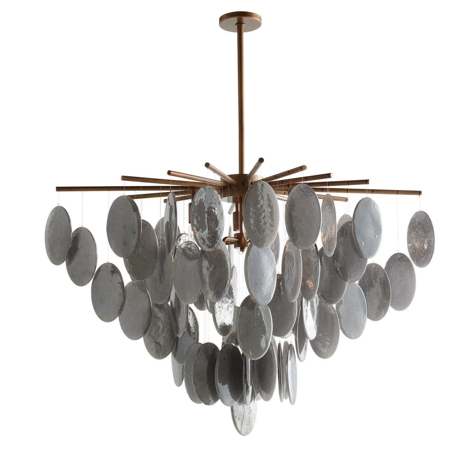 Eight Light Chandelier from the Tiffany collection in Antique Brass/Smoke Luster/Antique Brass finish