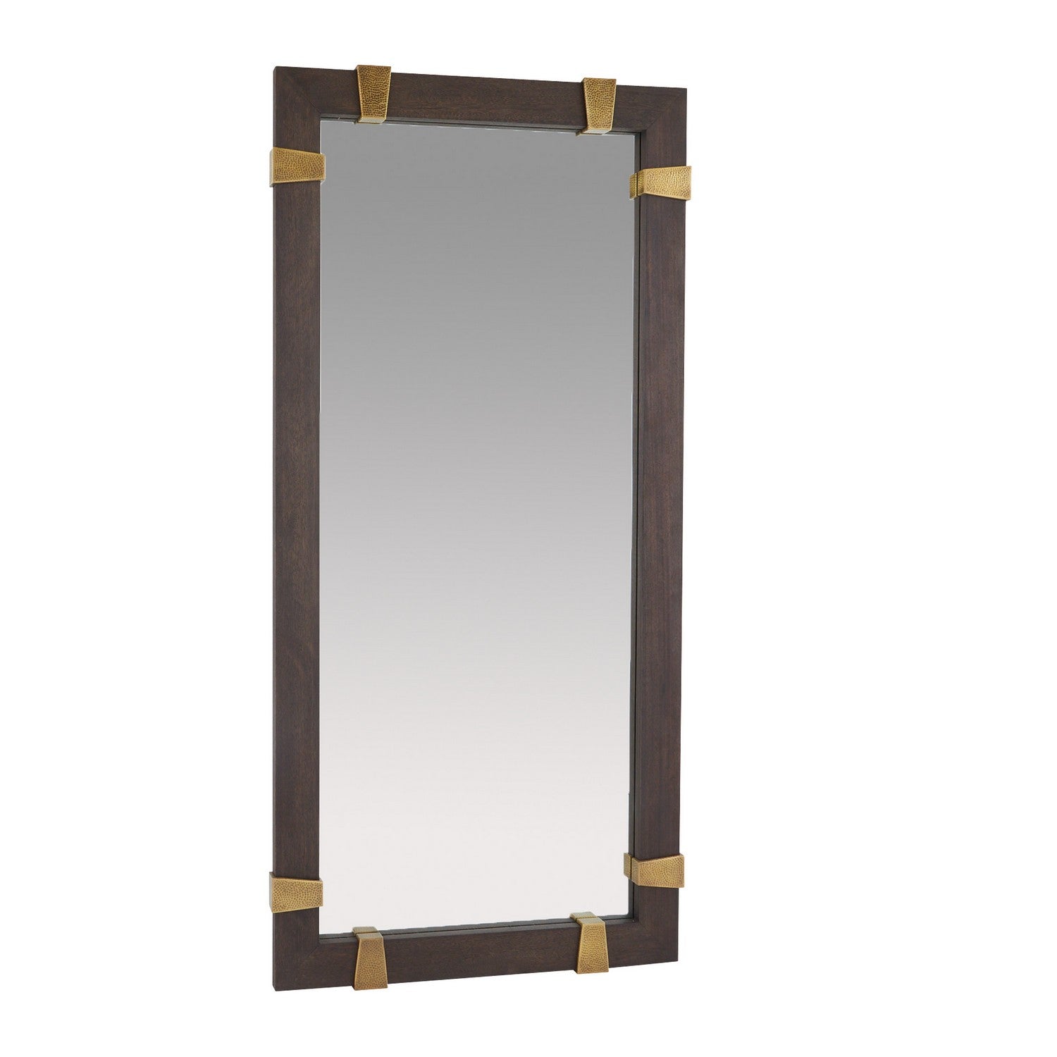 Floor Mirror from the Covington collection in Sable/Antique Brass/Plain finish