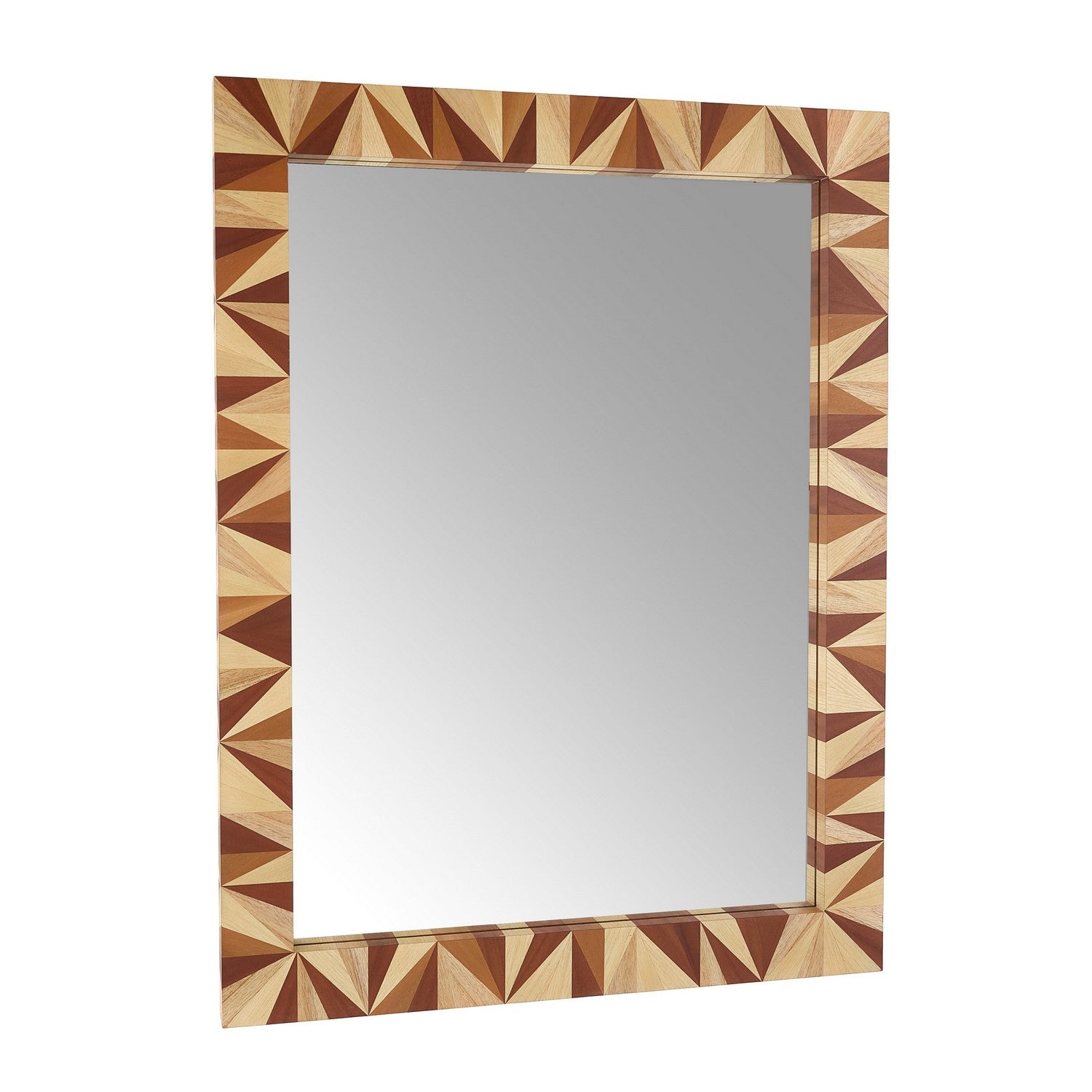 Mirror from the Calico collection in Blonde Straw Marquetry/Plain finish