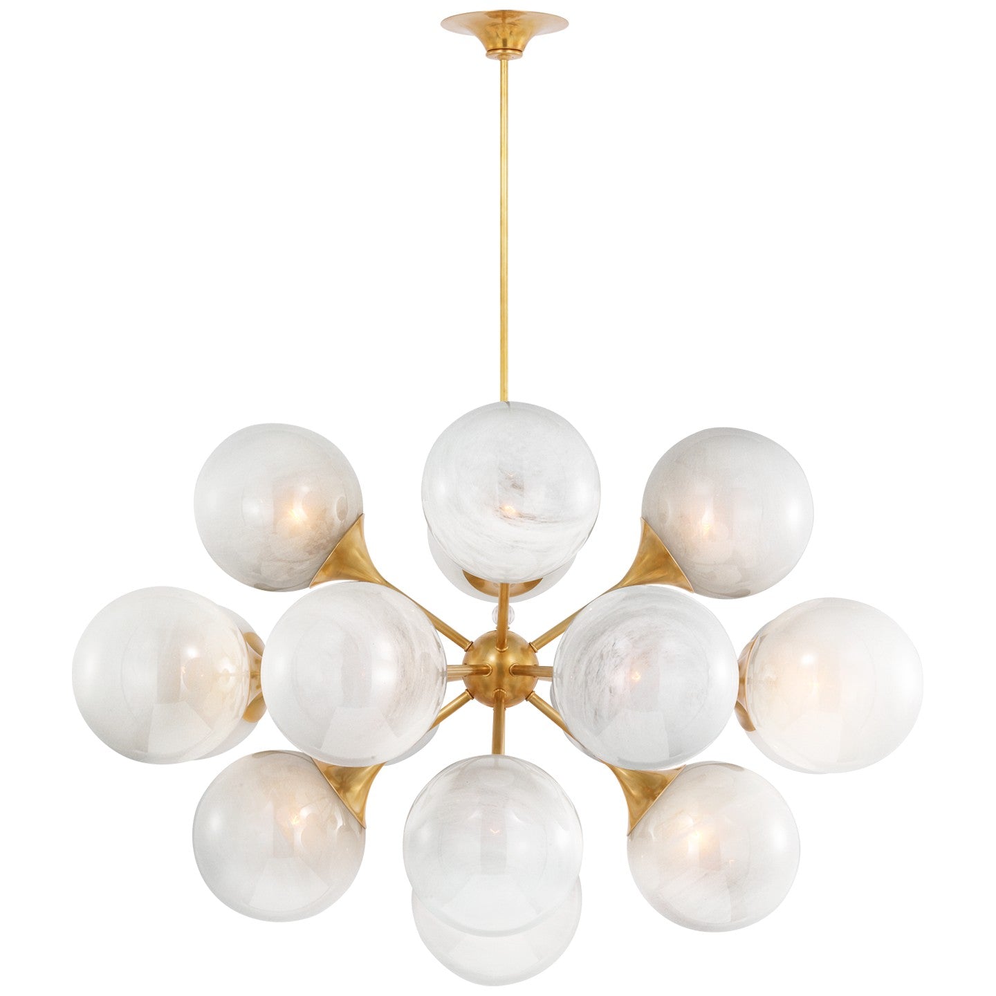 Visual Comfort Signature - ARN 5404HAB-WG - LED Chandelier - Cristol - Hand-Rubbed Antique Brass