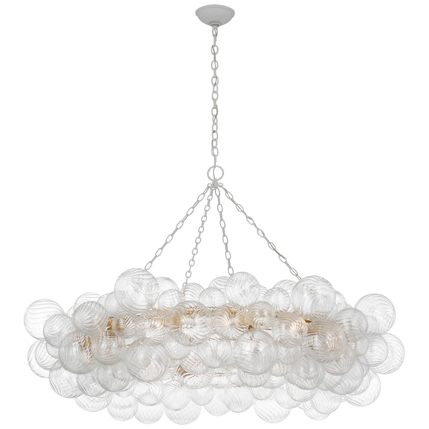 Visual Comfort Signature - JN 5108PW/CG - LED Chandelier - Talia - Plaster White and Clear Swirled Glass