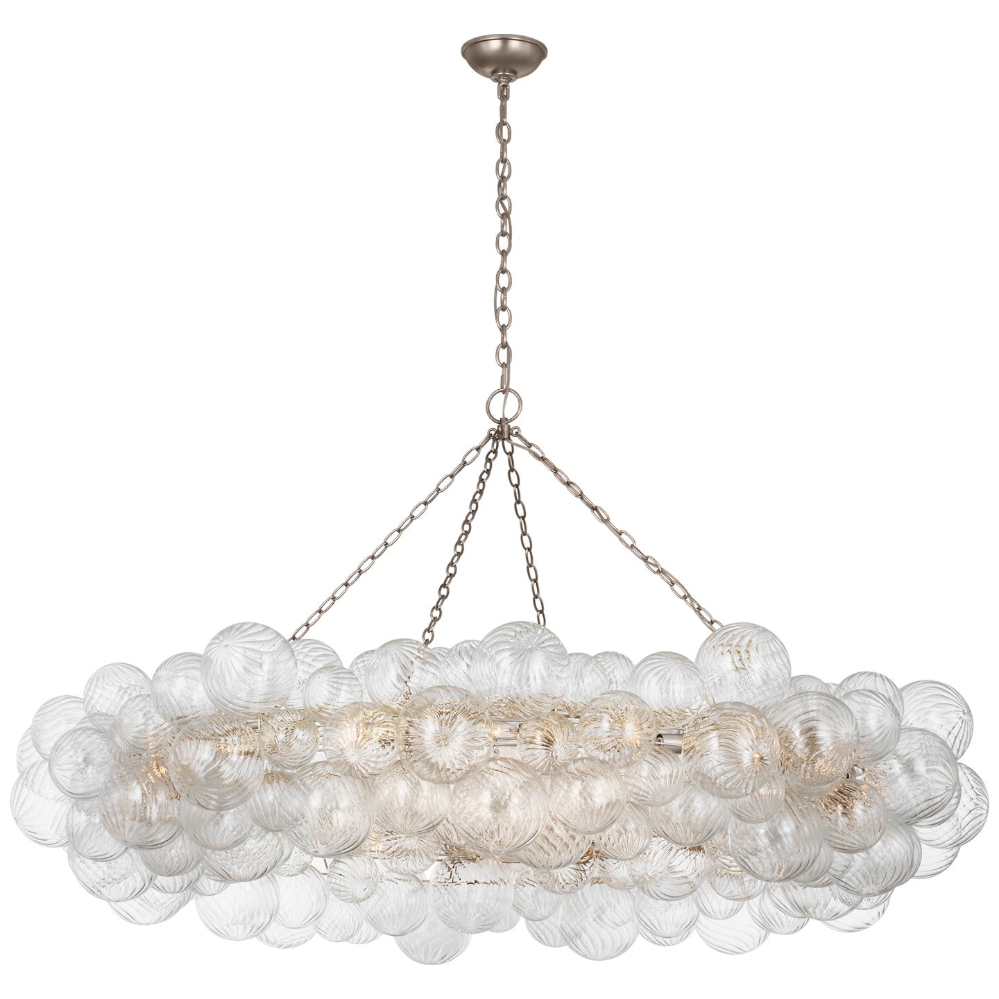 Visual Comfort Signature - JN 5109BSL/CG - LED Chandelier - Talia - Burnished Silver Leaf and Clear Swirled Glass