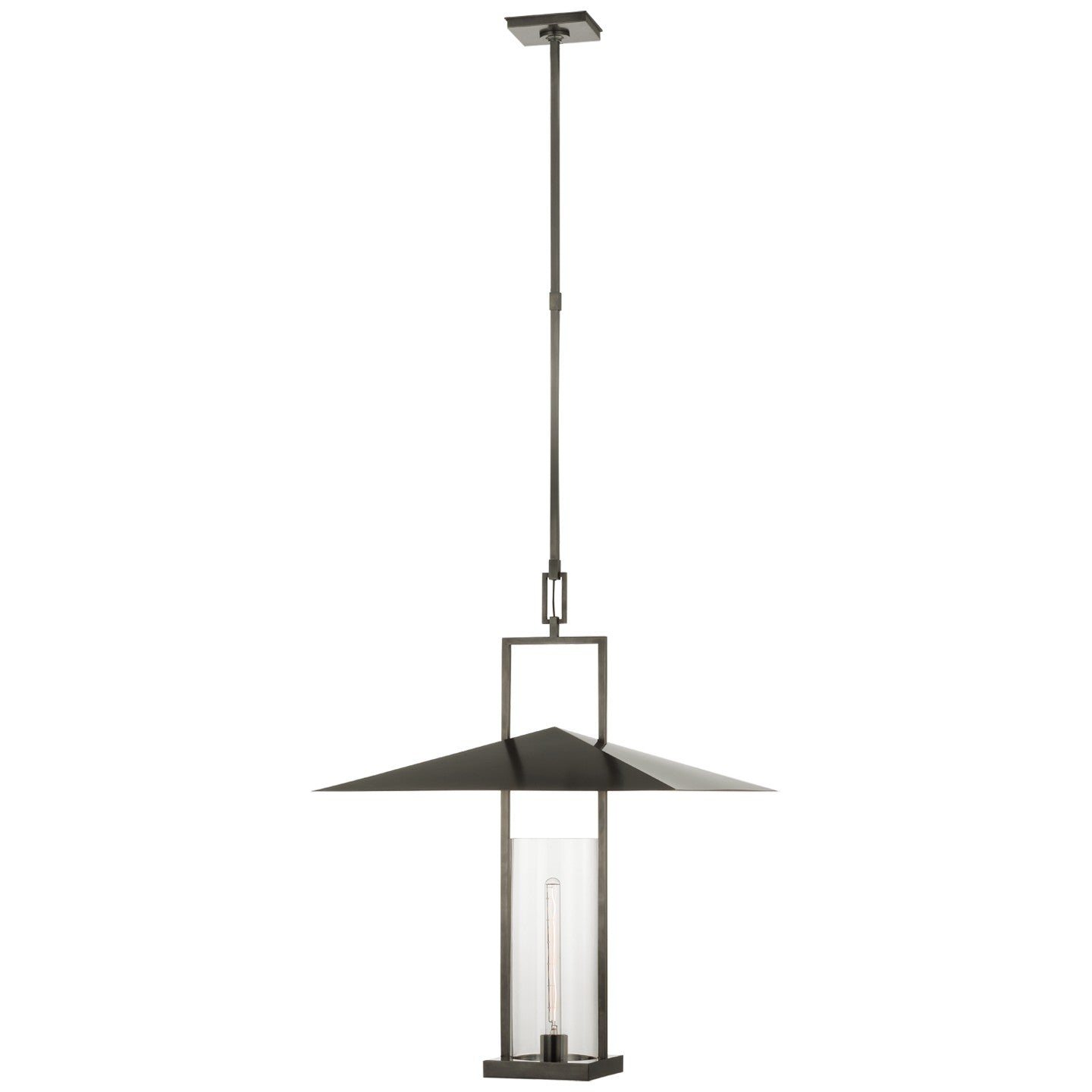 Visual Comfort Signature - RB 5053BZ/AB-CG - LED Lantern - Amity - Bronze and Antique-Burnished Brass