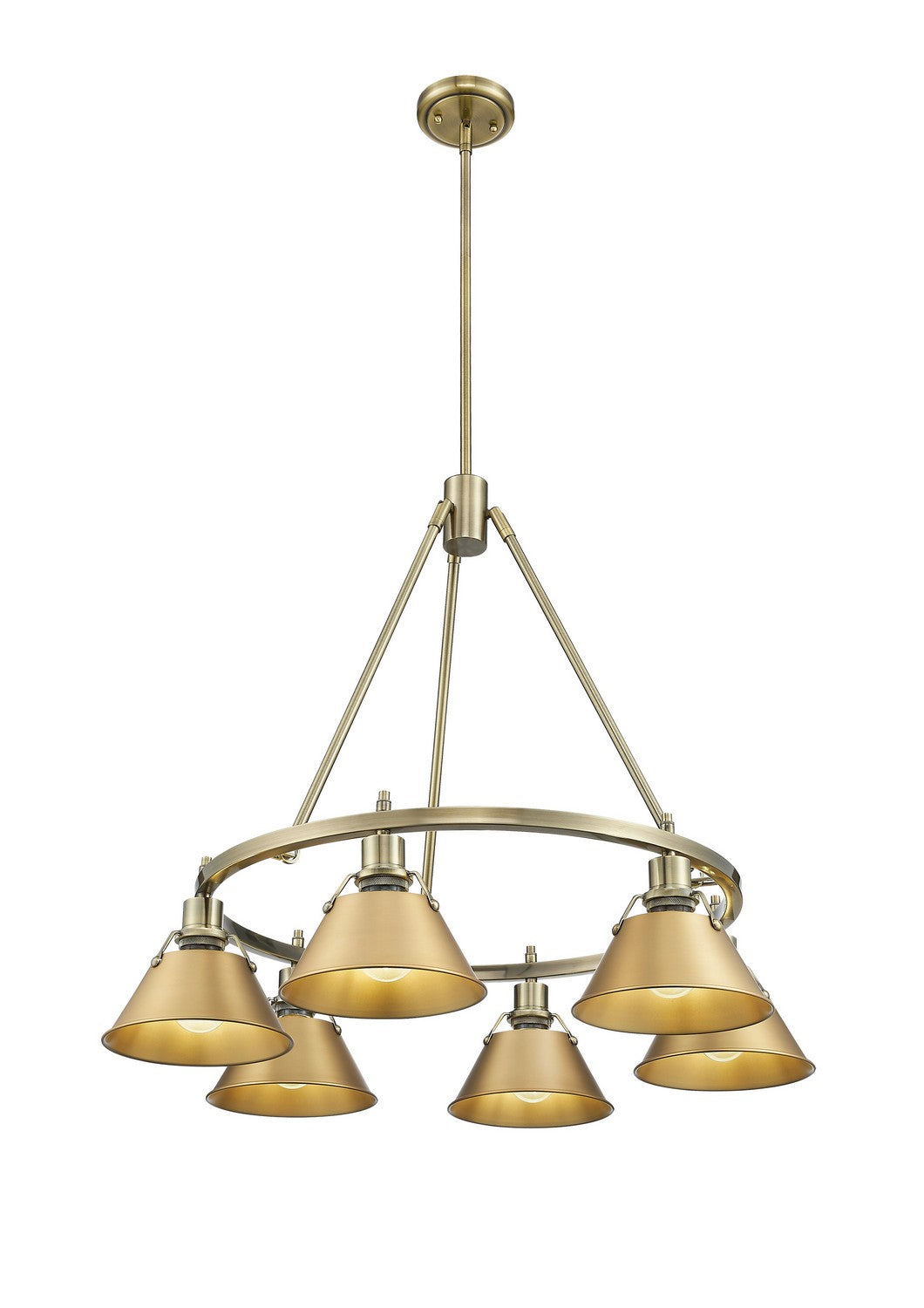 Golden - 3306-6 AB-BCB - Six Light Chandelier - Orwell AB - Aged Brass