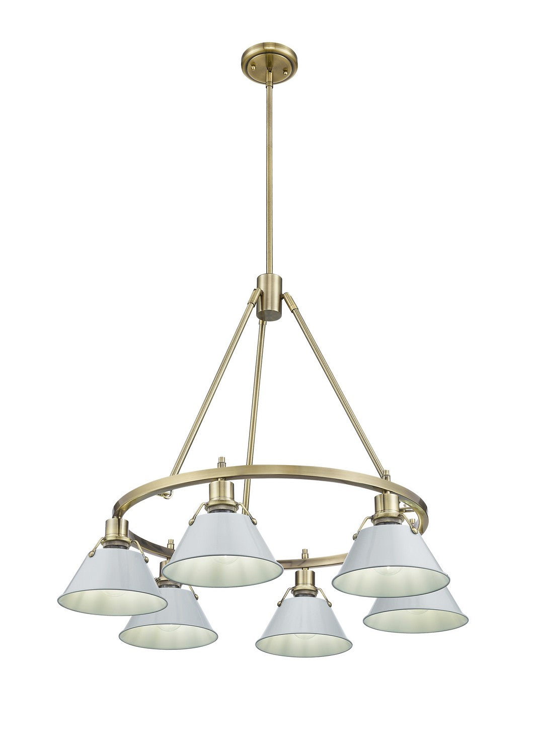 Golden - 3306-6 AB-DB - Six Light Chandelier - Orwell AB - Aged Brass