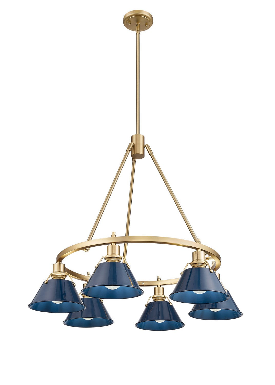 Golden - 3306-6 BCB-NVY - Six Light Chandelier - Orwell BCB - Brushed Champagne Bronze