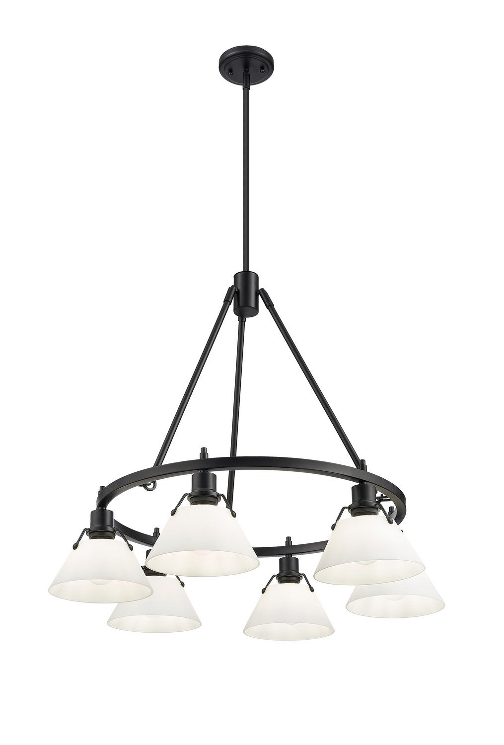 Golden - 3306-6 BLK-OP - Six Light Chandelier - Orwell BLK - Matte Black