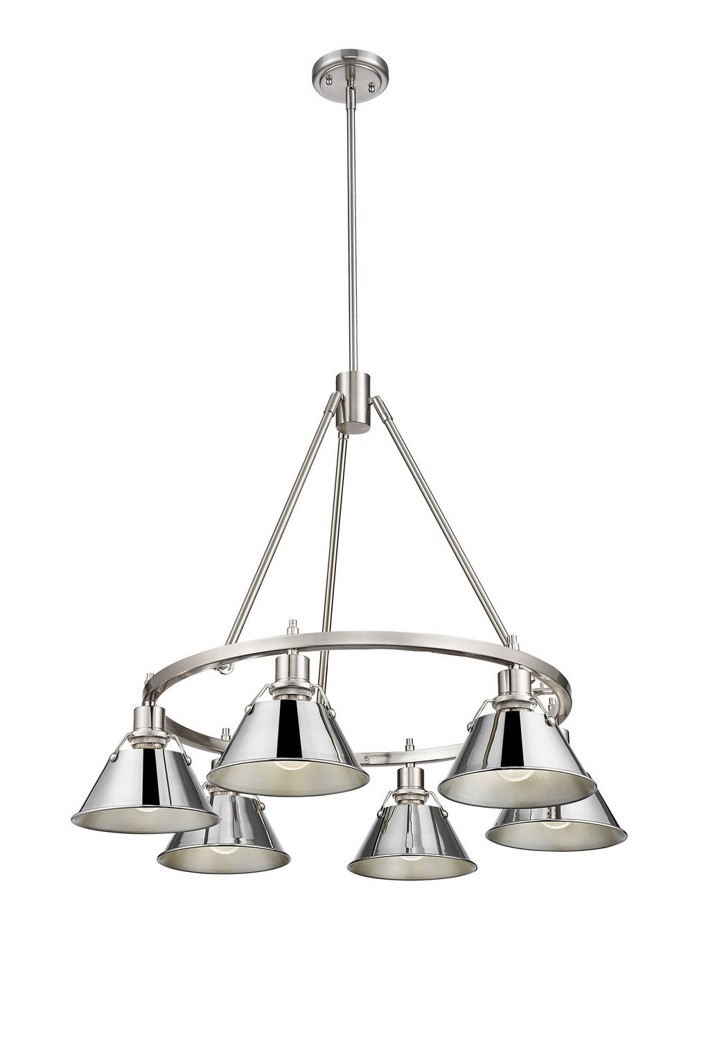 Golden - 3306-6 PW-CH - Six Light Chandelier - Orwell PW - Pewter