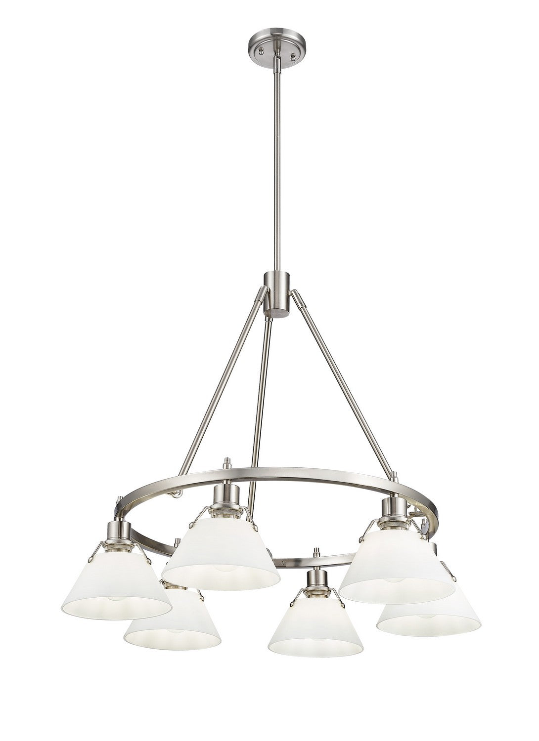 Golden - 3306-6 PW-OP - Six Light Chandelier - Orwell PW - Pewter