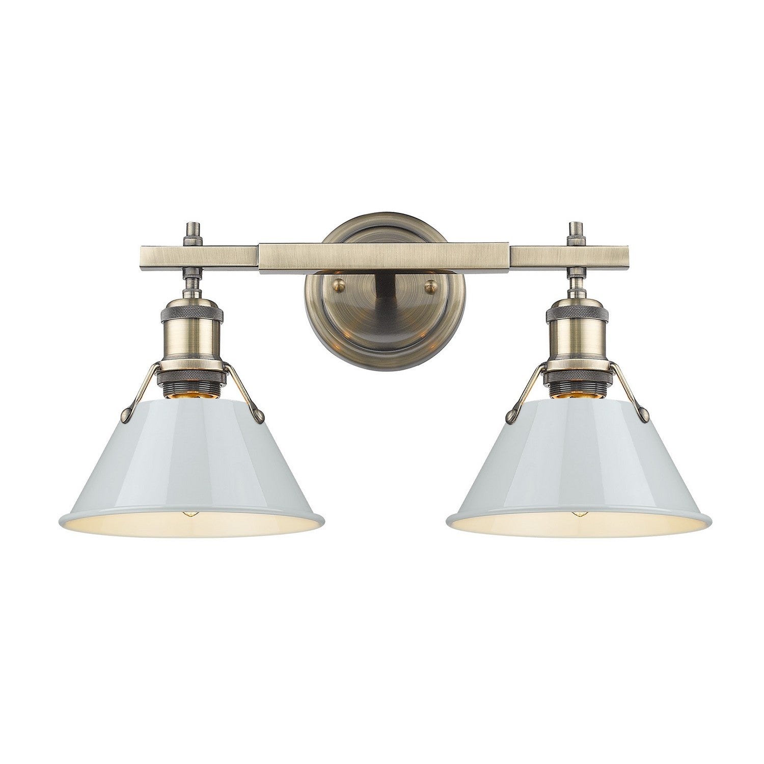 Golden - 3306-BA2 AB-DB - Two Light Bath Vanity - Orwell AB - Aged Brass