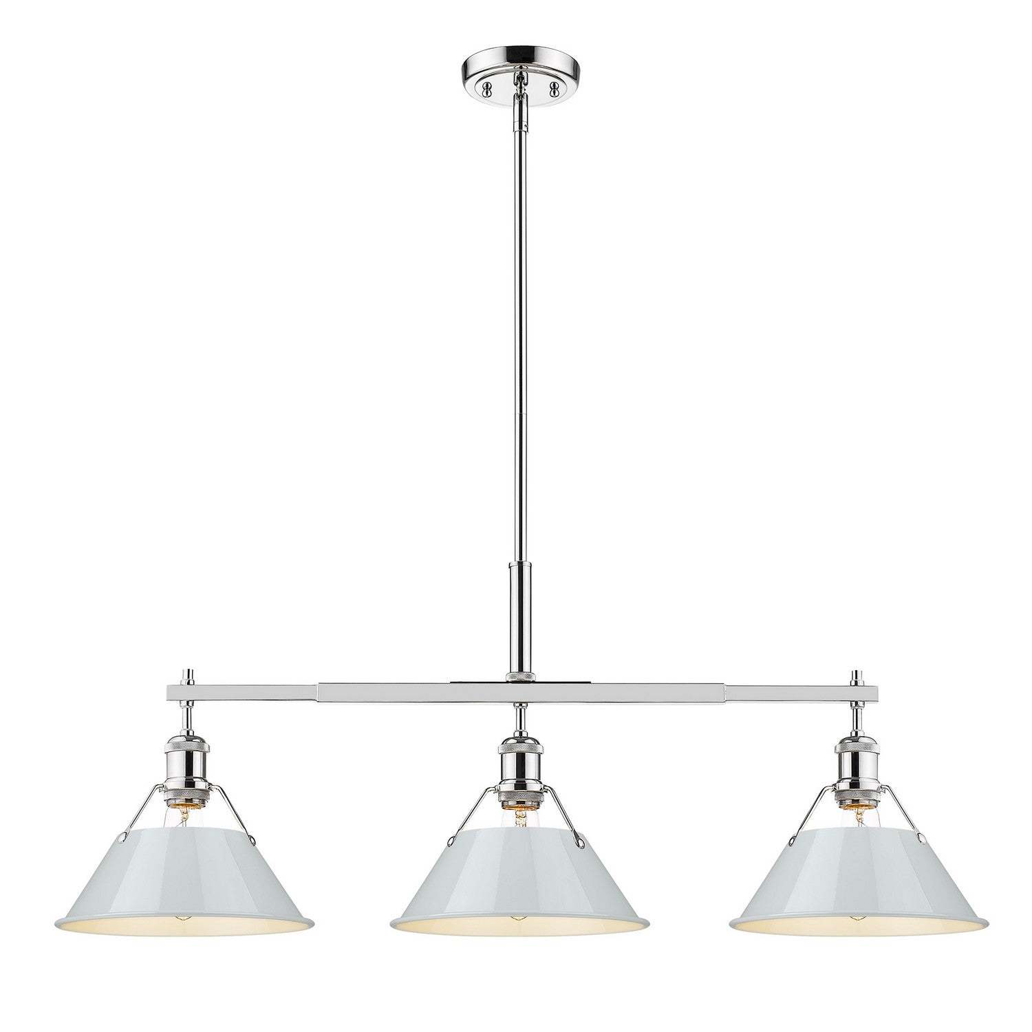 Golden - 3306-LP CH-DB - Three Light Linear Pendant - Orwell CH - Chrome