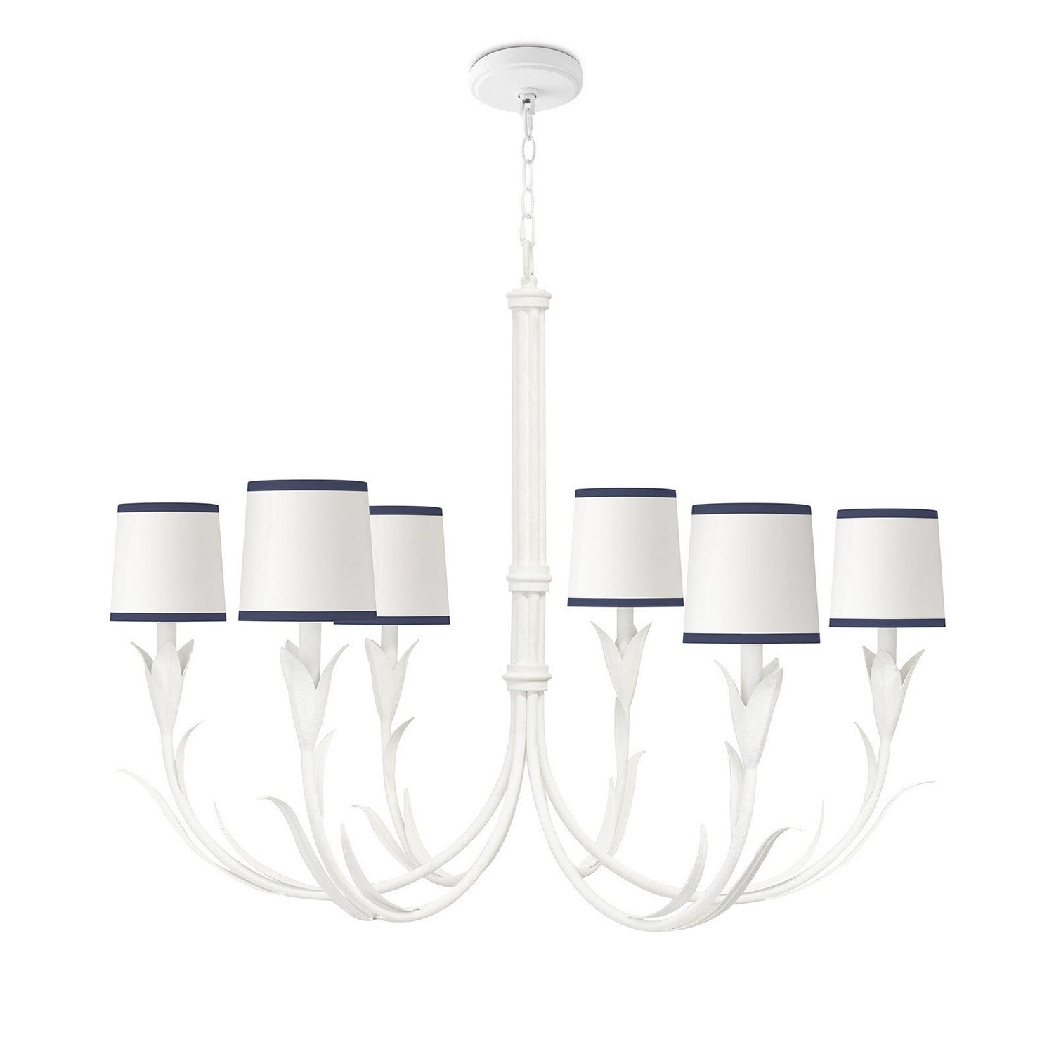 Regina Andrew - 16-1416WT-NAV - Six Light Chandelier - River Reed - White