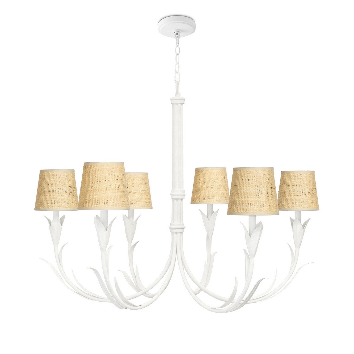 Regina Andrew - 16-1416WT-RAT - Six Light Chandelier - River Reed - White