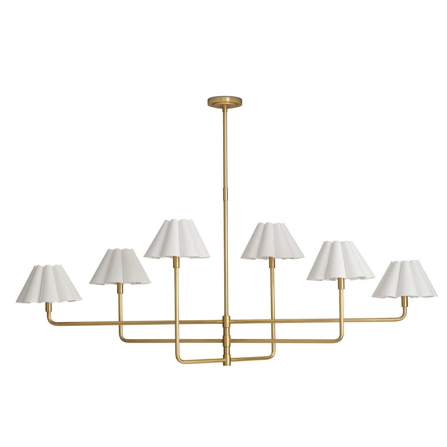 Regina Andrew - 16-1454NB-WT - Six Light Chandelier - Polly - Natural Brass