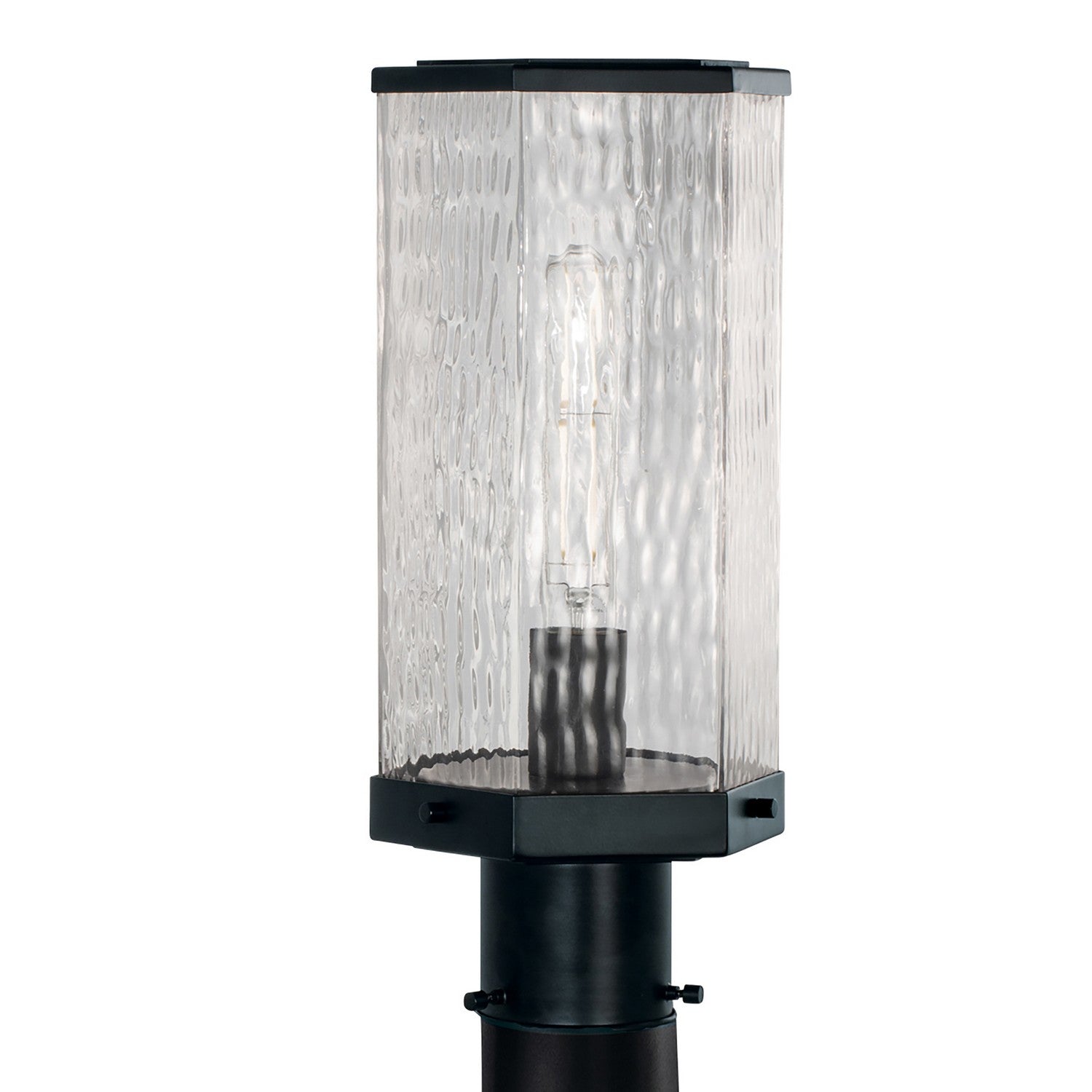 ELK Home - 1177-MB-WAV - One Light Outdoor Post Lantern - Polygon - Matte Black