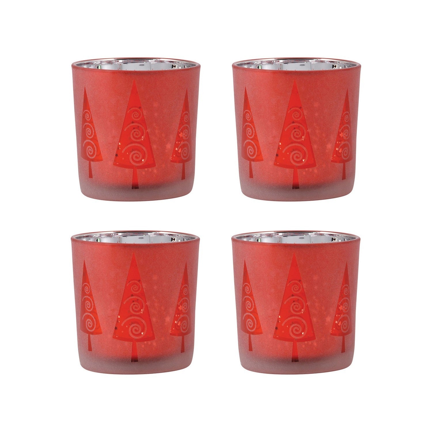 ELK Home - 209215 - Votives (Set of 2) - Modern Trees - Red