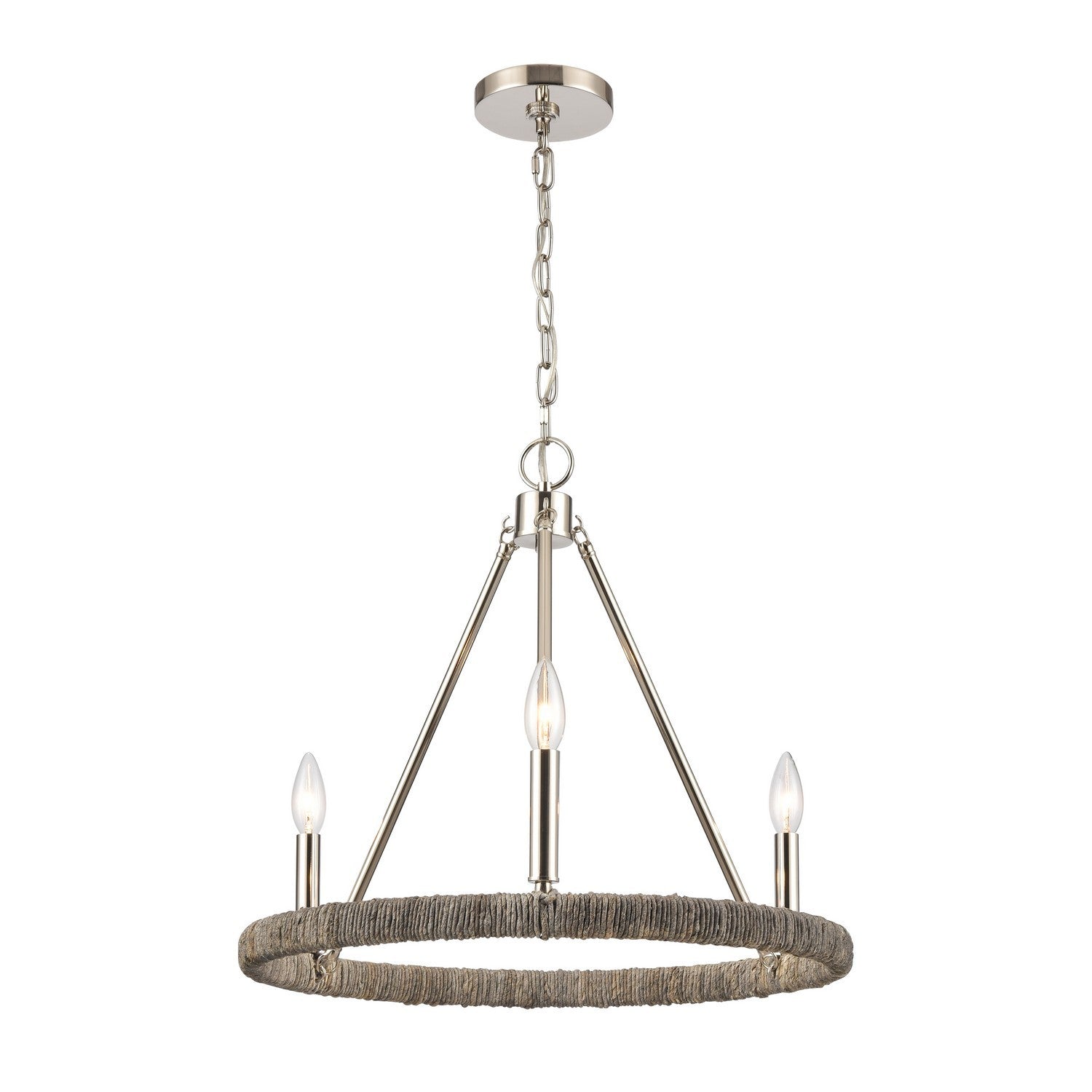 ELK Home - 32483/3 - Three Light Chandelier - Abaca - Polished Nickel