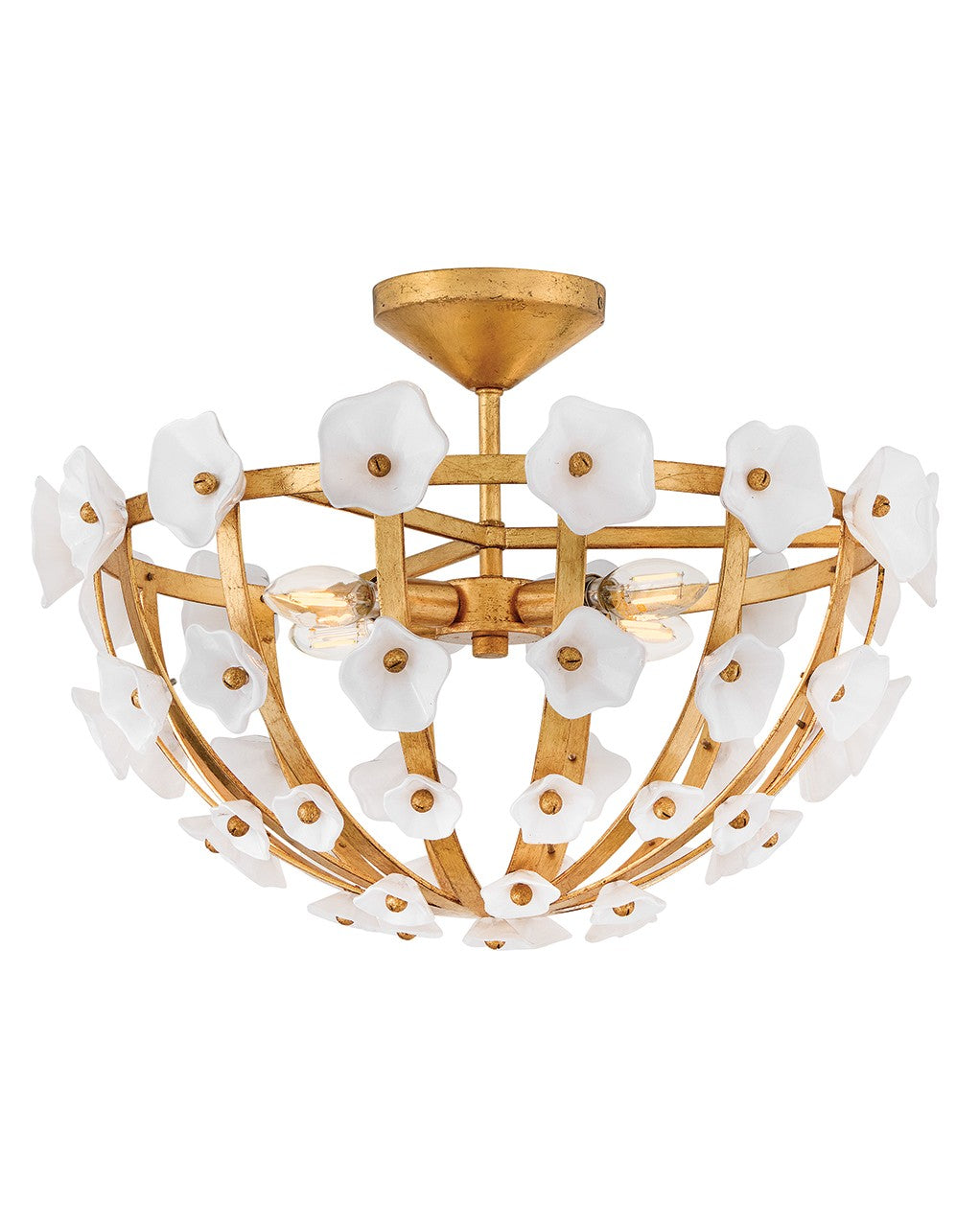 Fredrick Ramond - FR41633DA - LED Semi-Flush Mount - Azalea - Distressed Brass