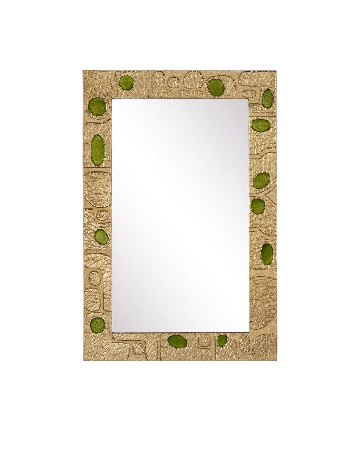 Currey and Company - 1000-0157 - Mirror - Beau Monde - Gold / Green