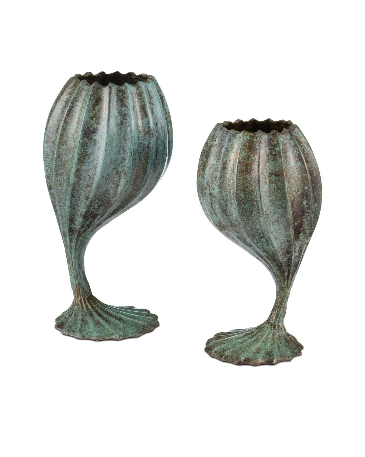 Currey and Company - 1200-0941 - Object Set of 2 - Utrecht - Verdigris