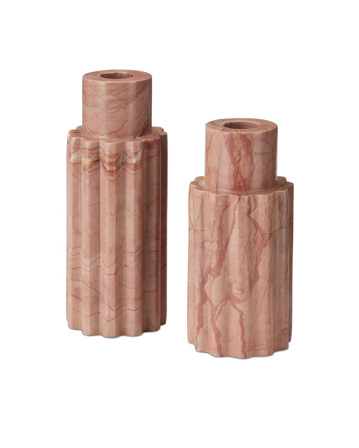 Currey and Company - 1200-0953 - Candle Holder Set of 2 - Penrose - Natural