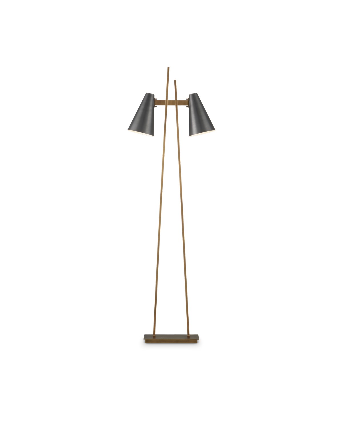 Currey and Company - 8000-0163 - LED Floor Lamp - Duet - Oil Rubbed Bronze / Antique Brass