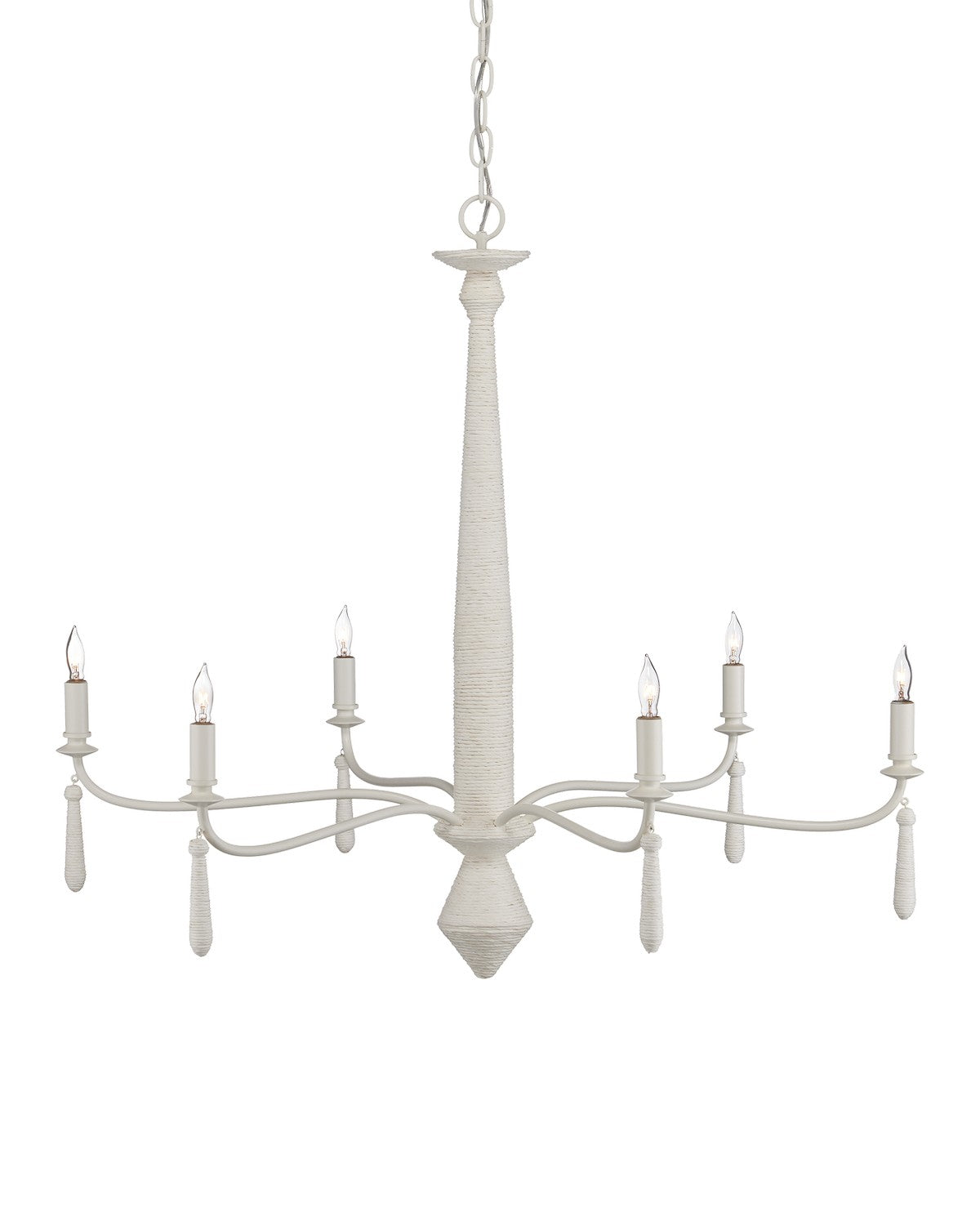 Currey and Company - 9000-1241 - Six Light Chandelier - Donnybrook - Snow White / White