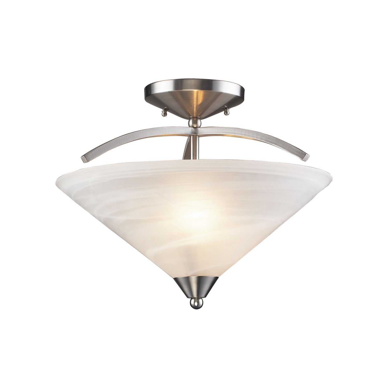 ELK Home - 7633/2 - Two Light Semi Flush Mount - Elysburg - Satin Nickel