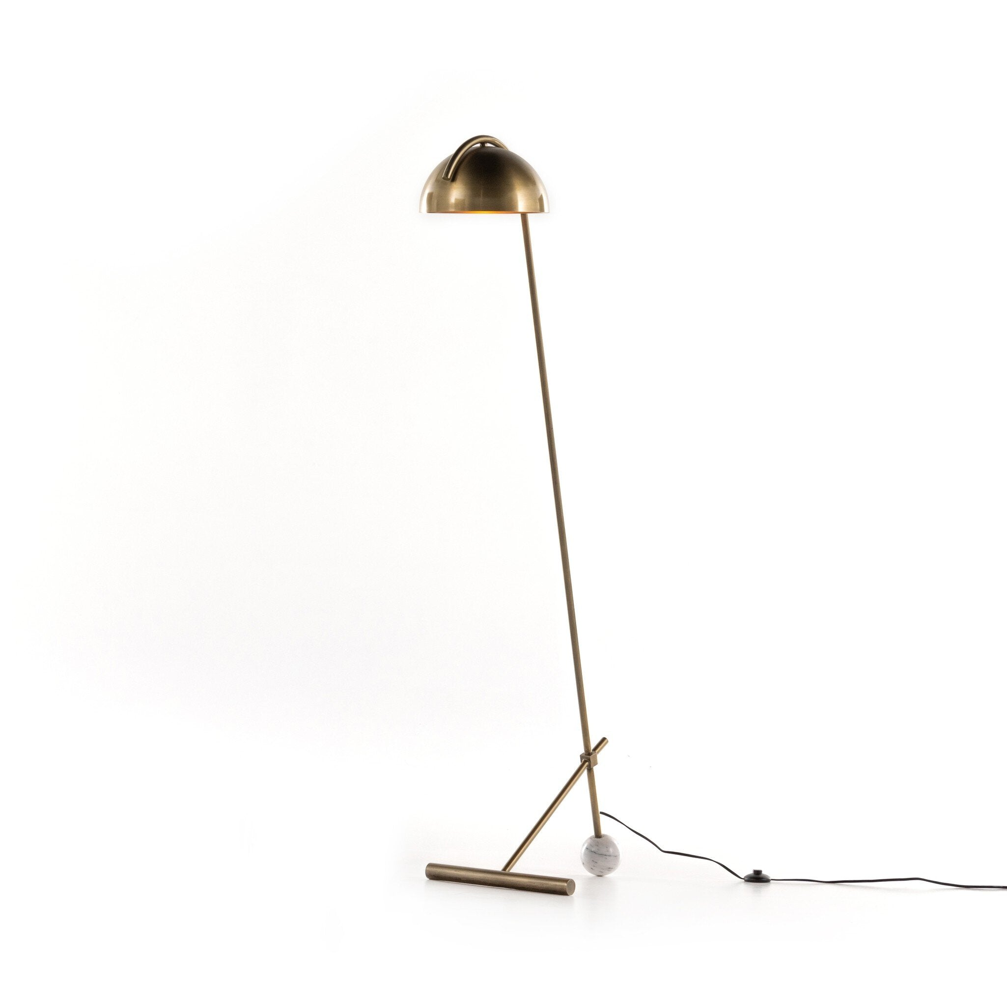 Becker Floor Lamp - Charcoal and White Marble