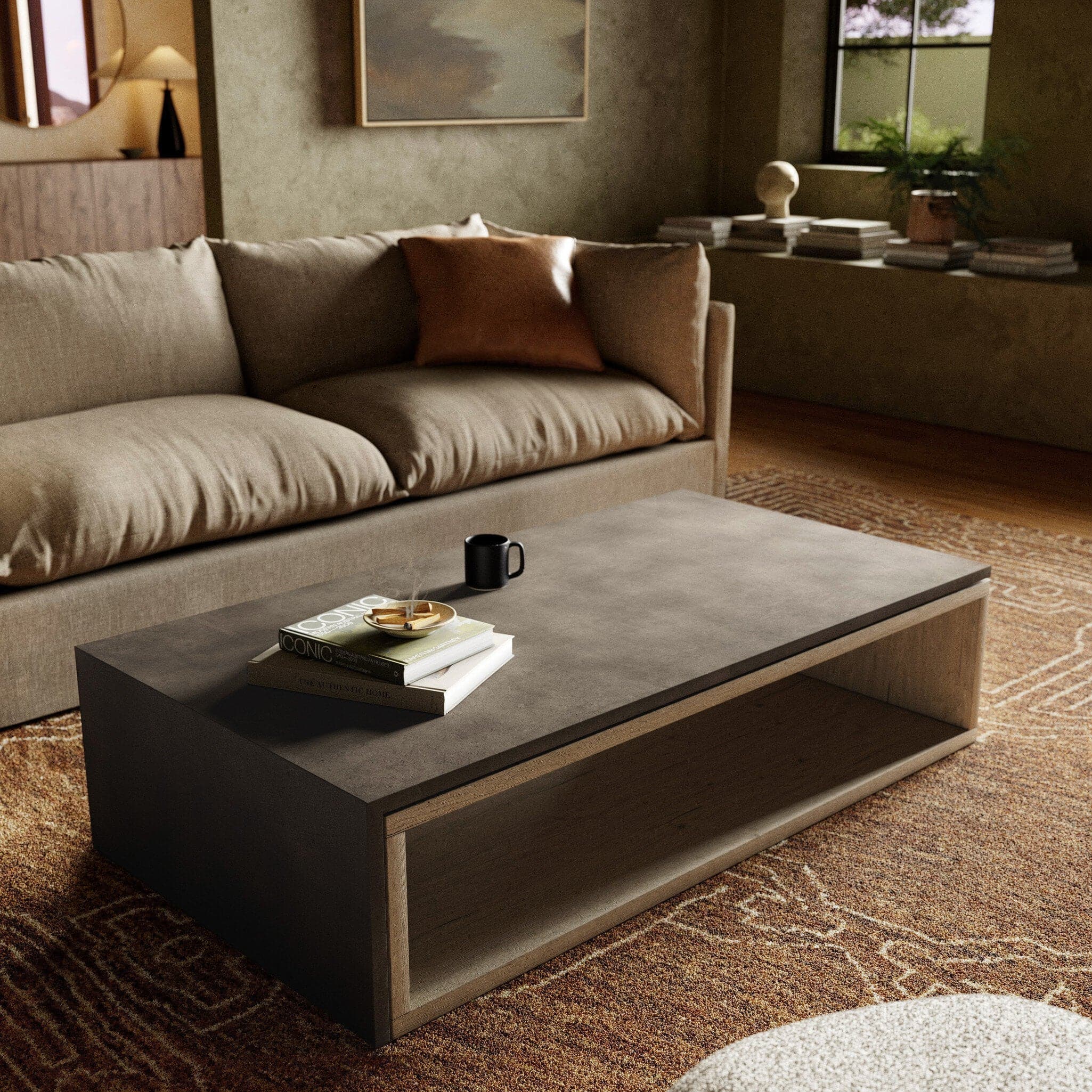 Faro Coffee Table - Dark Grey Concrete