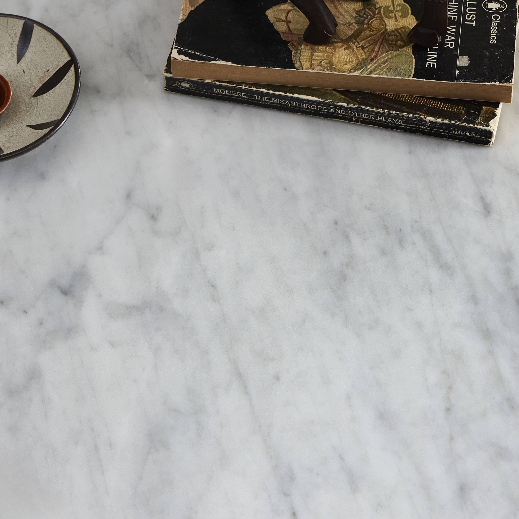 Toli End Table - Italian White Marble