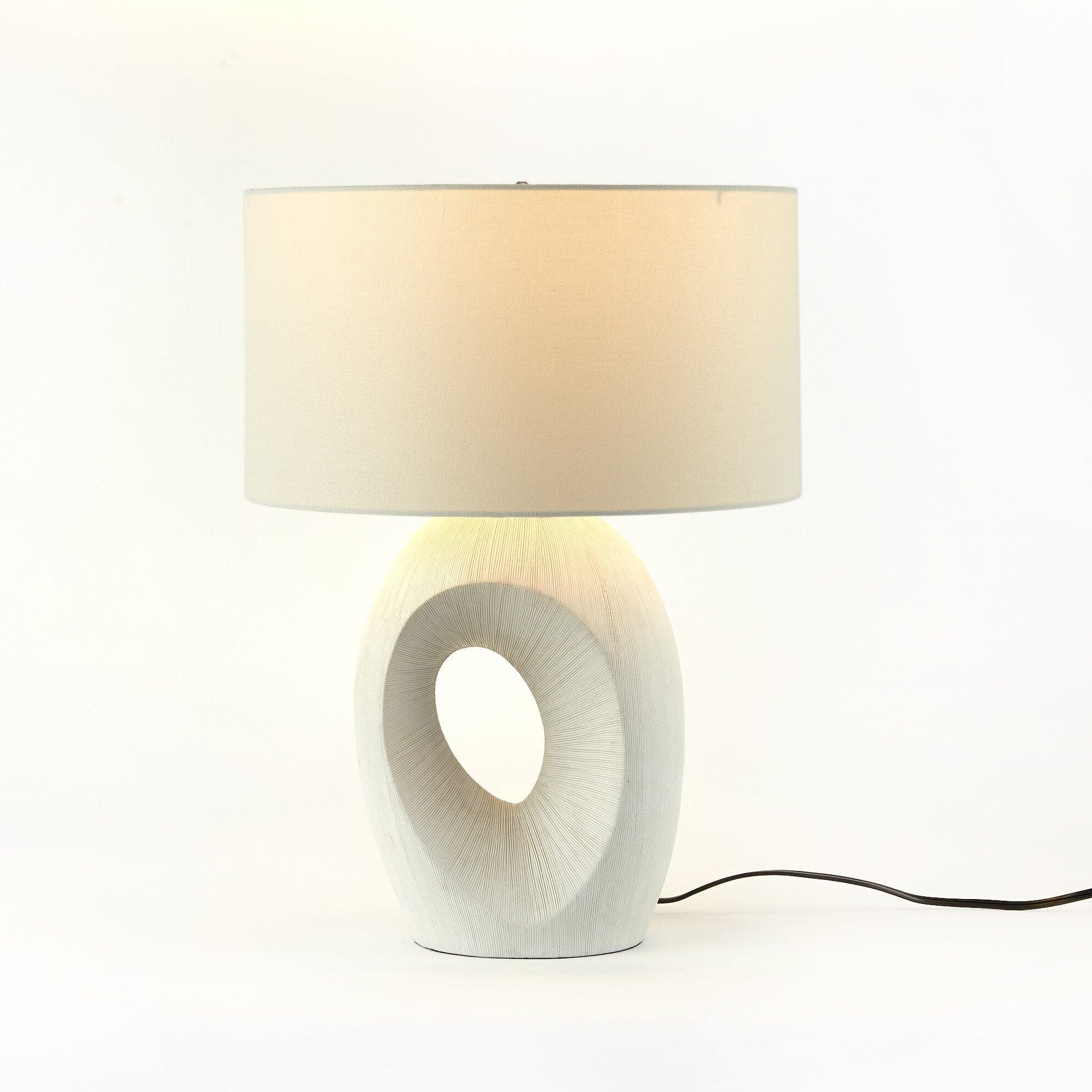 Komi Table Lamp - Textured Matte White Porcelain Ceramic