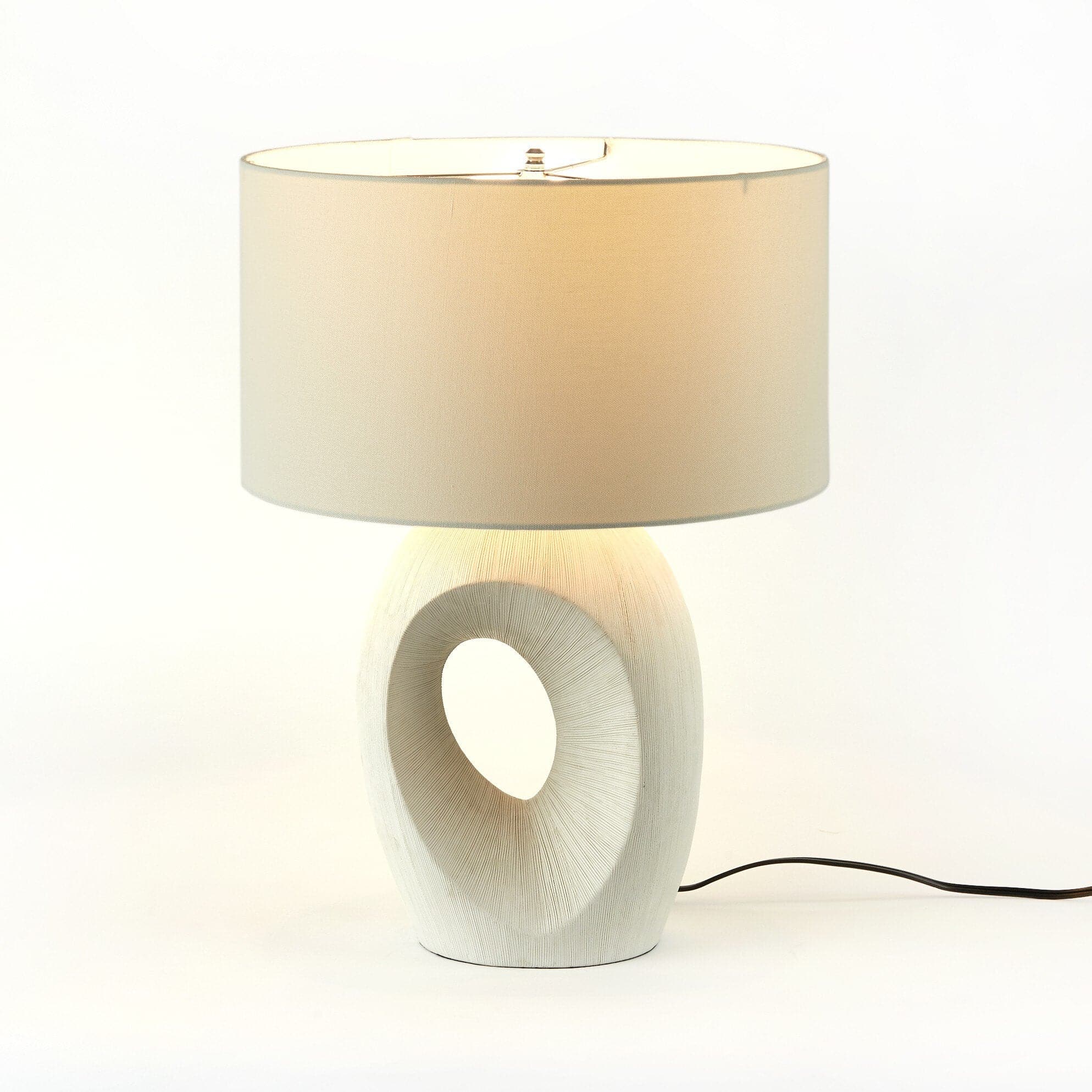 Komi Table Lamp - Textured Matte White Porcelain Ceramic