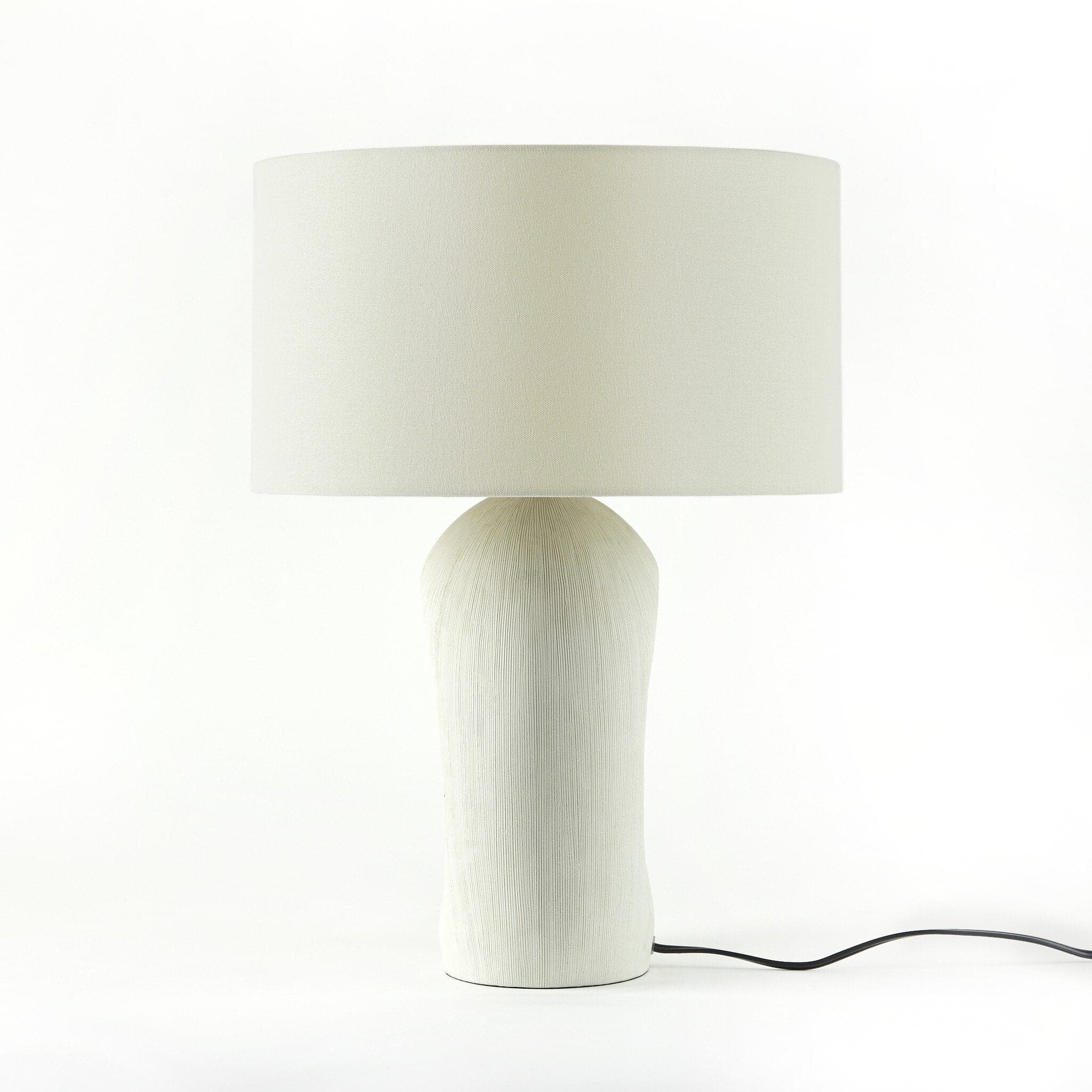 Komi Table Lamp - Textured Matte White Porcelain Ceramic