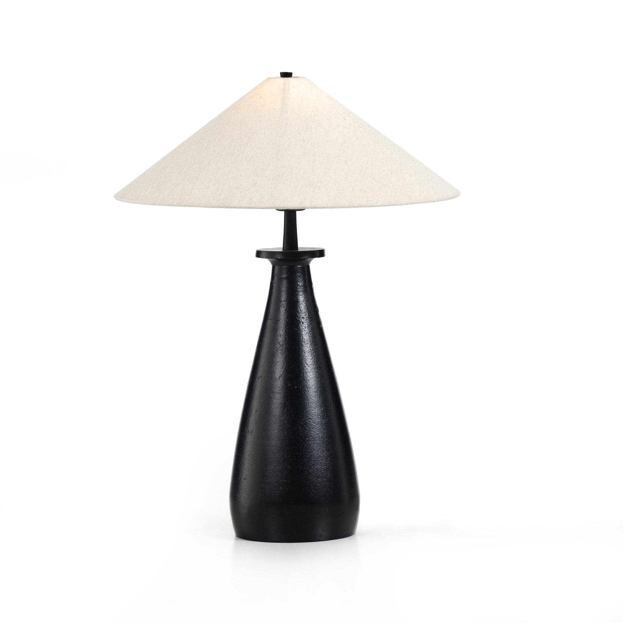 Innes Tapered Shade Table Lamp - Matte Black Cast Aluminum