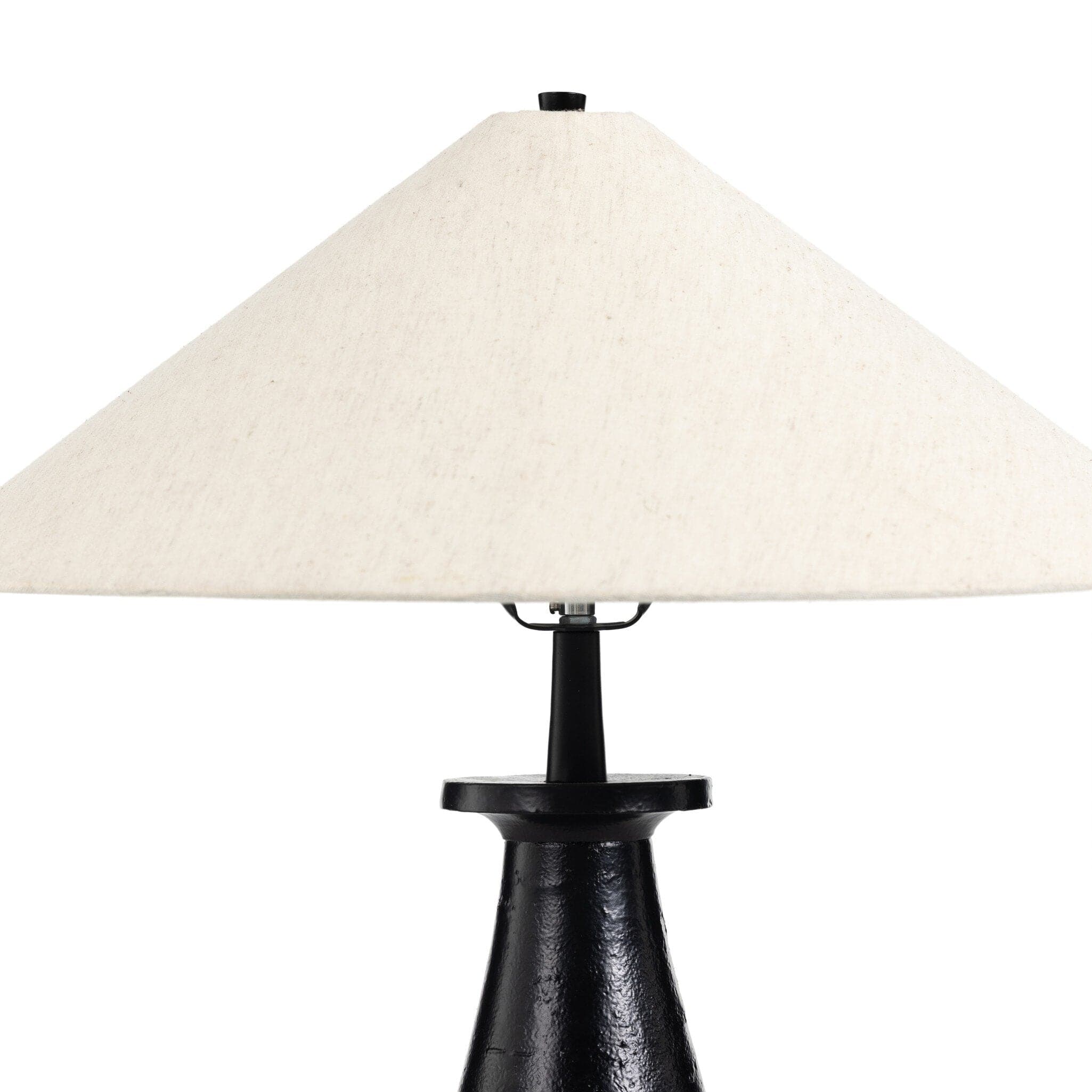 Innes Tapered Shade Table Lamp - Matte Black Cast Aluminum