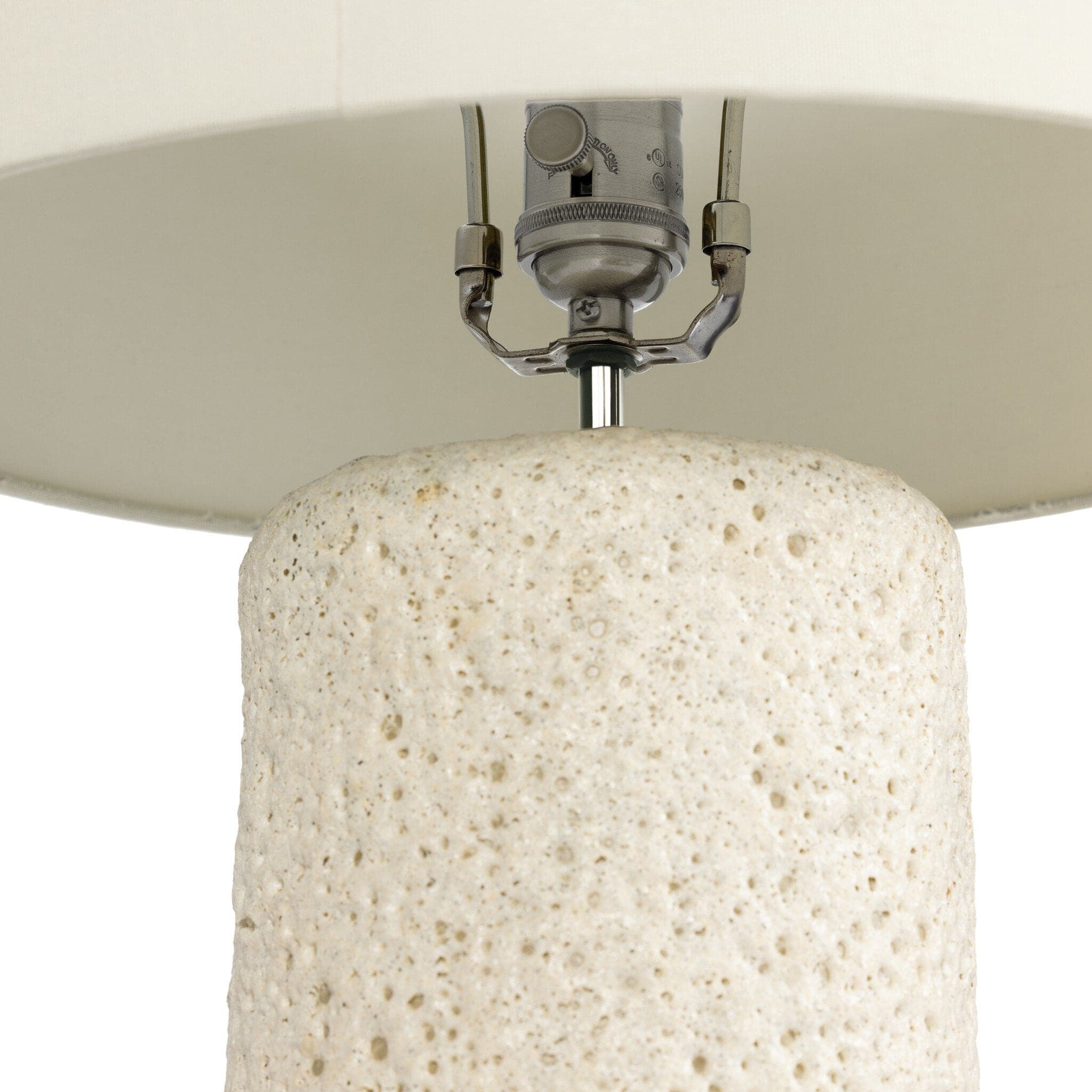 Ozer Table Lamp - Reactive White Glaze