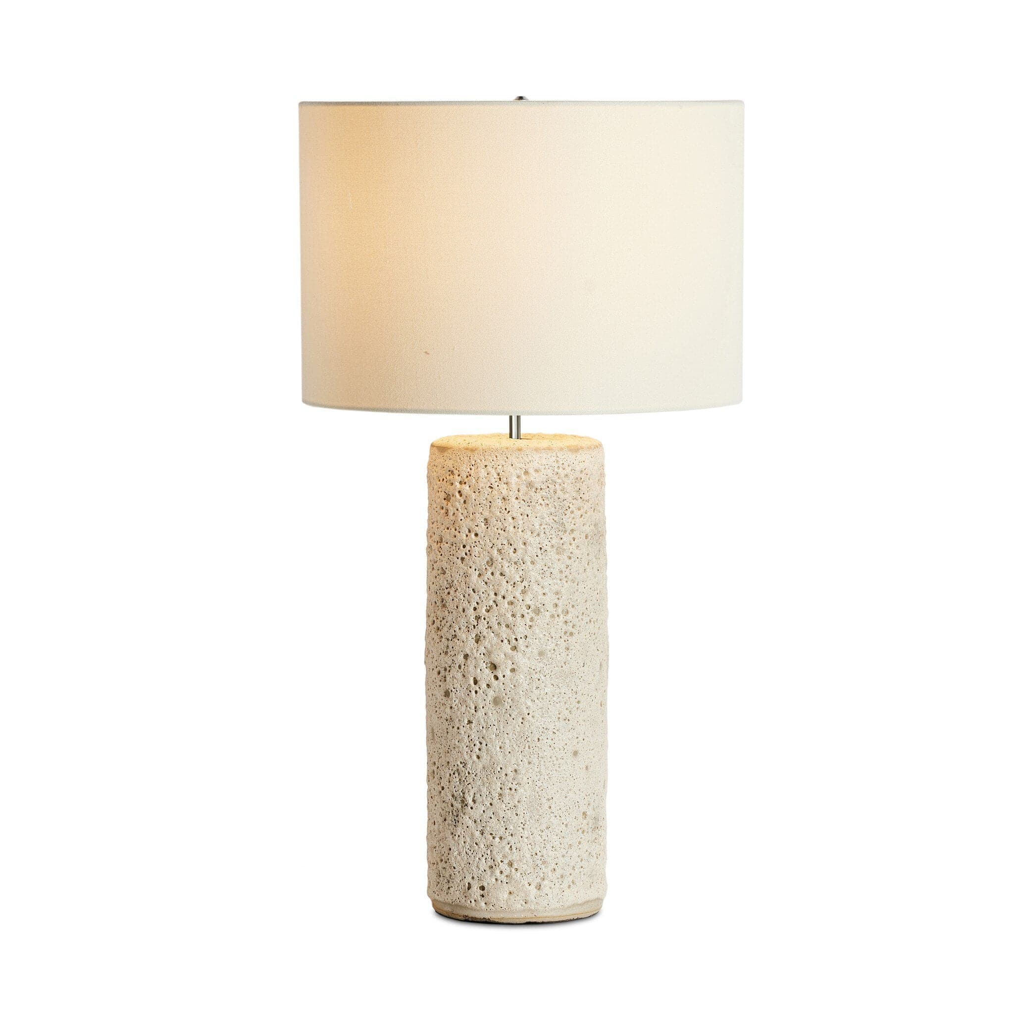 Ozer Table Lamp - Reactive White Glaze