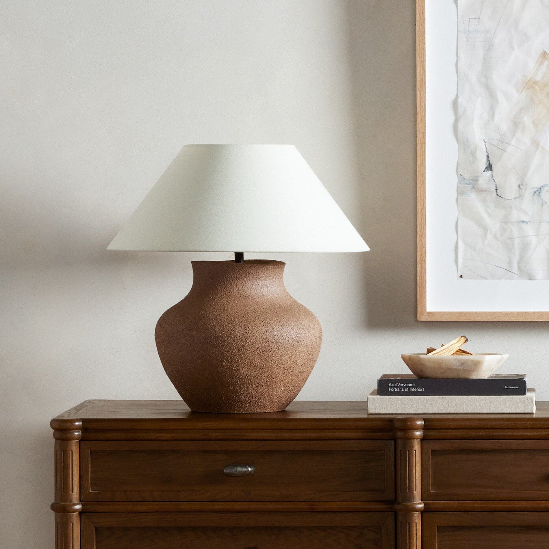 Parma Ceramic Table Lamp - Textured Dark Sand Porcelain