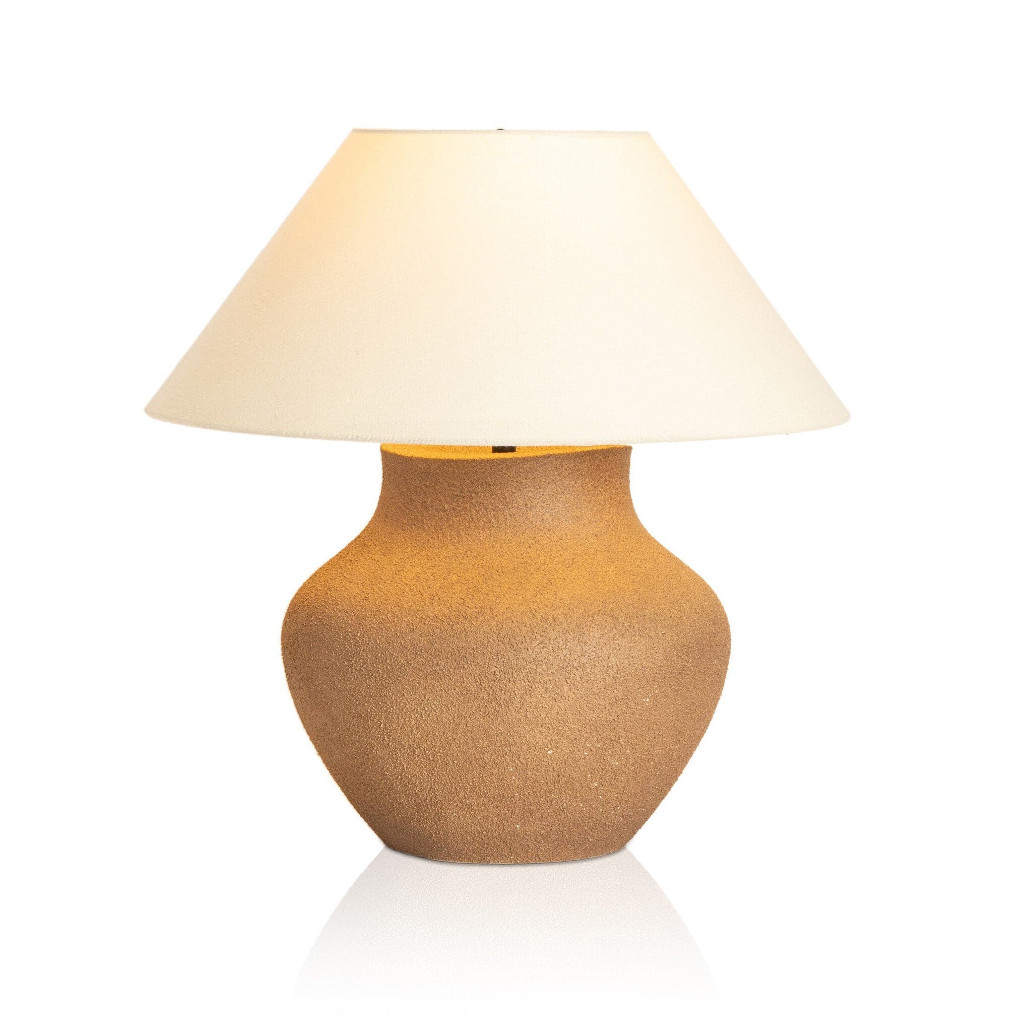 Parma Ceramic Table Lamp - Textured Dark Sand Porcelain