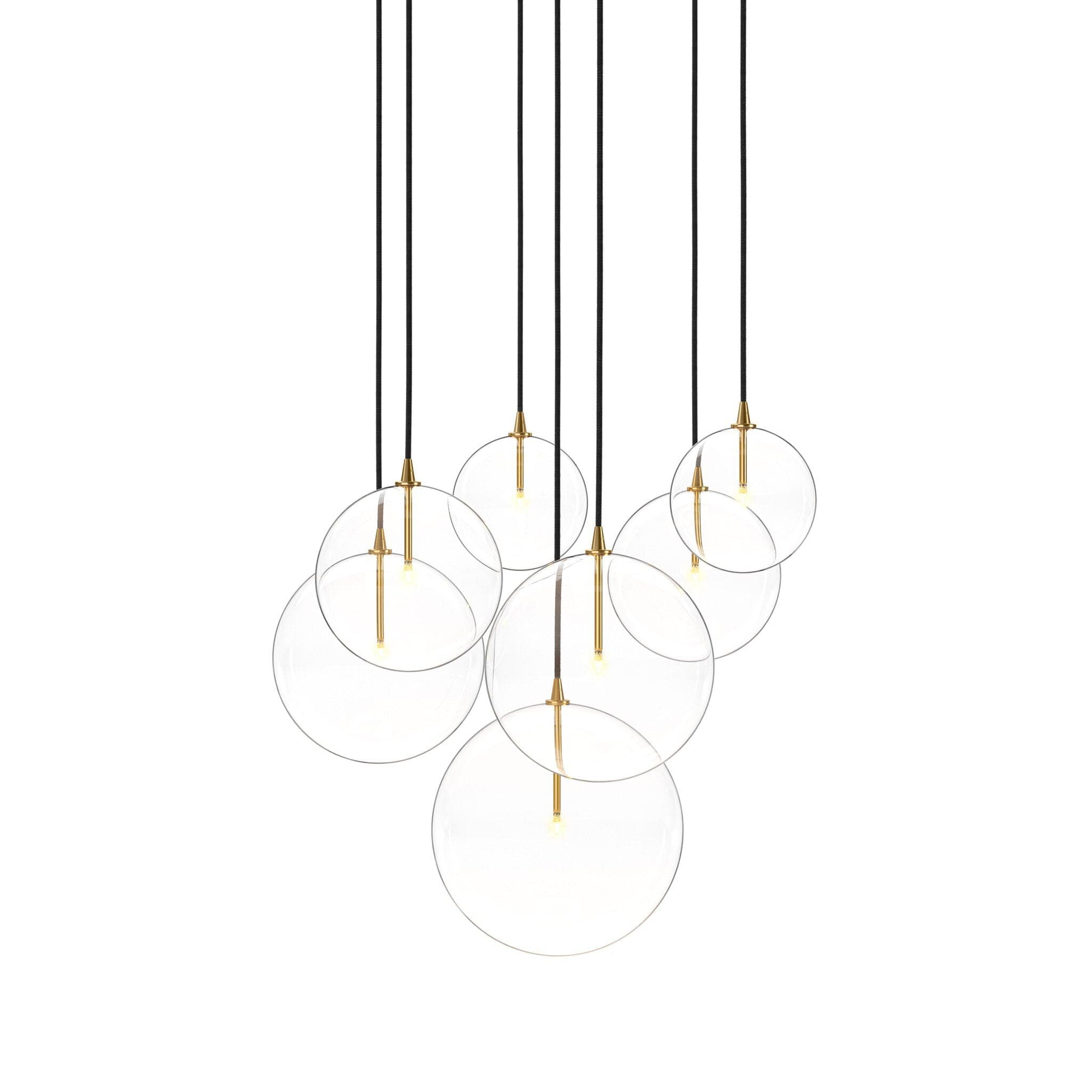 Cluster 7 MIX Chandelier - Black Cord