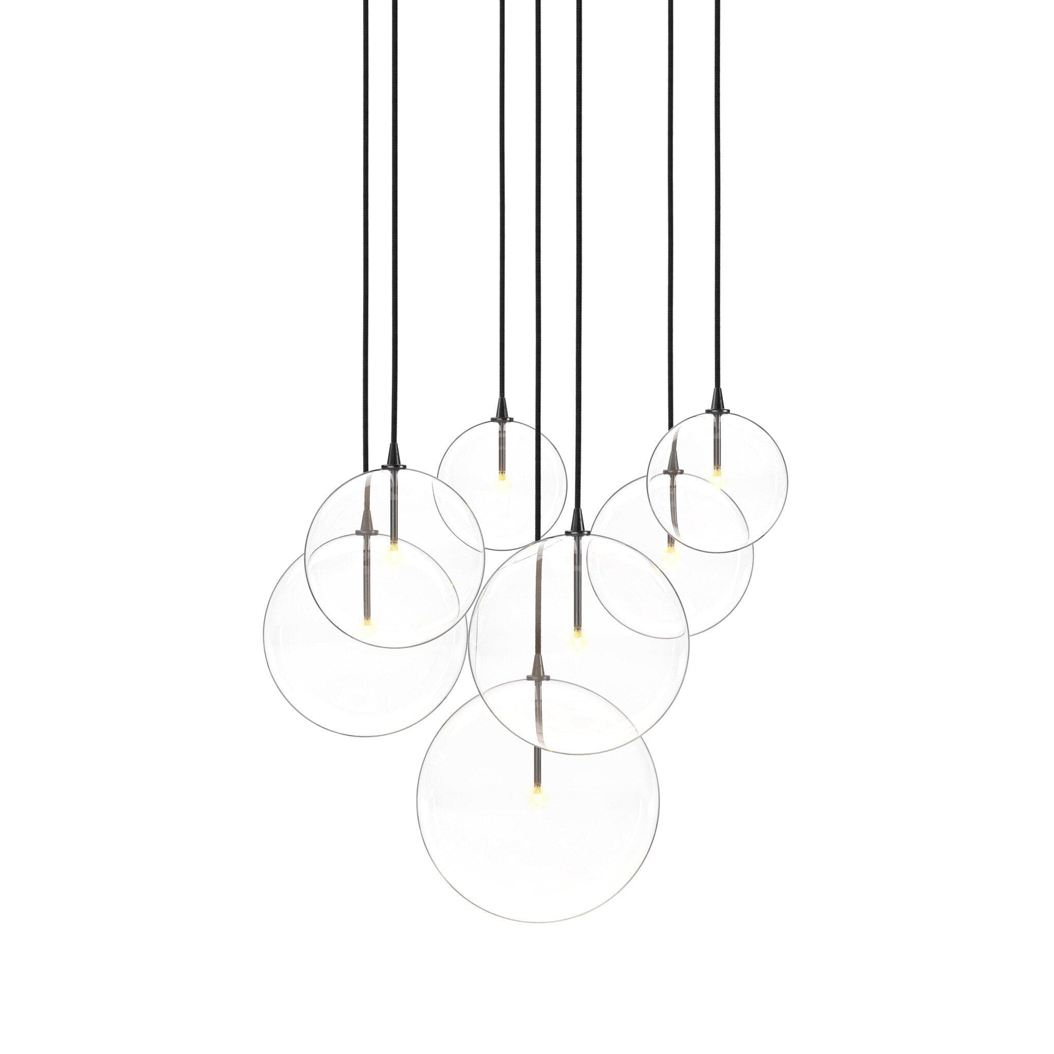 Cluster 7 MIX Chandelier - Black Cord