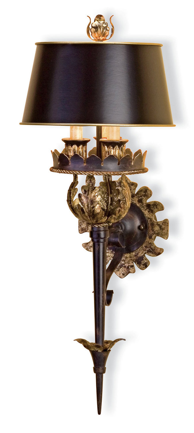 Three Light Wall Sconce from the Winterthur collection in Zanzibar Gold Leaf/Zanzibar Black finish